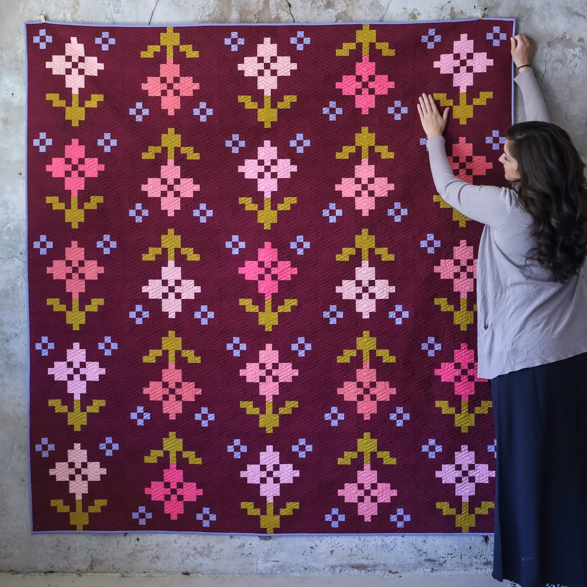 Pansy Patch Quilt Pattern - The Cover Version
