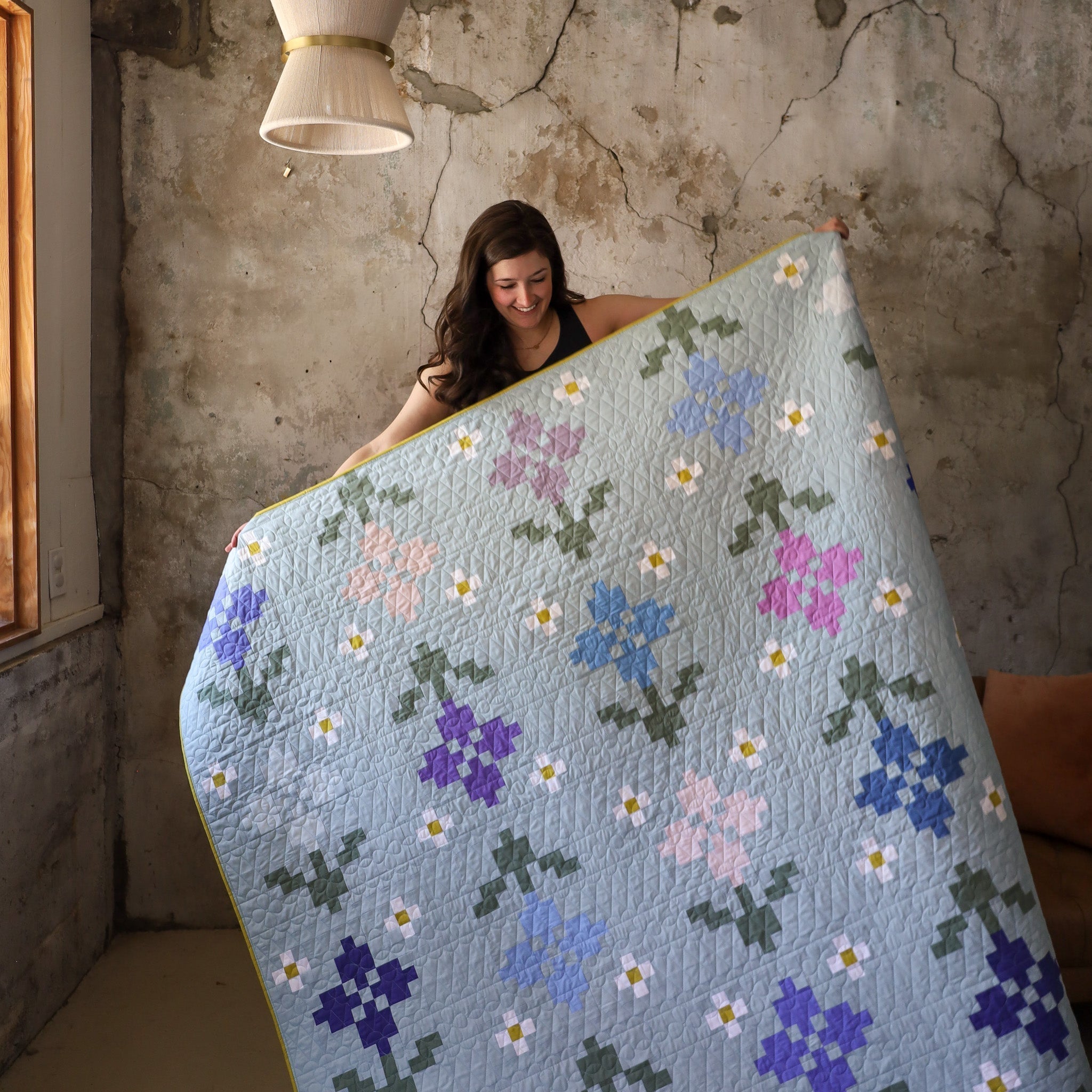 Pansy Patch Quilt Pattern - The Forget-Me-Not Version