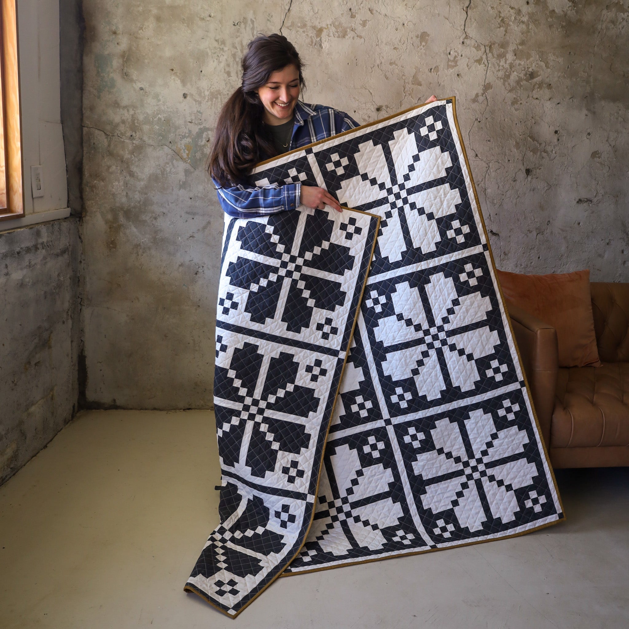 Knitted Blooms Quilt Pattern - The Double-Sided Version