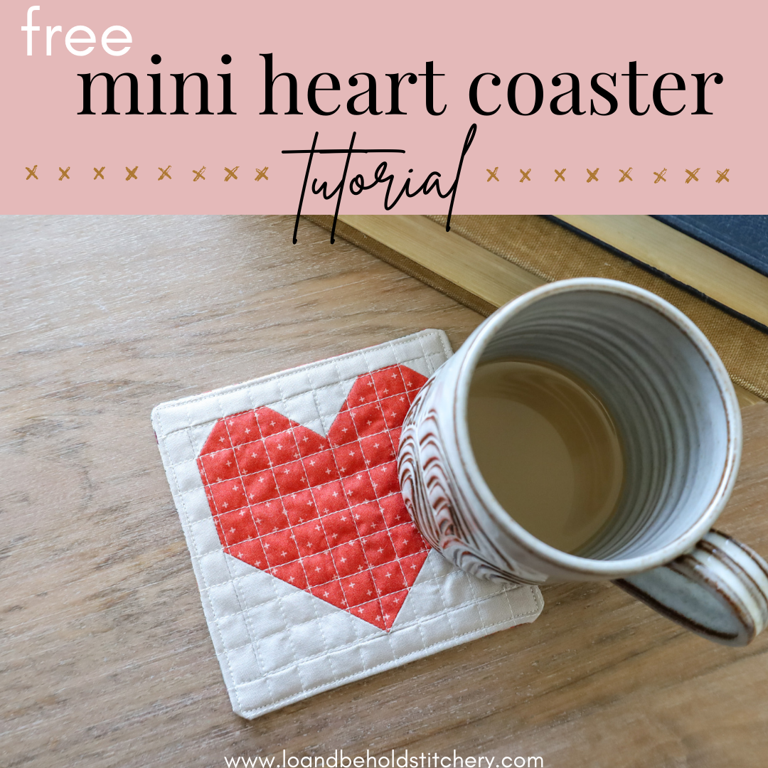 FREE Mini Heart Coaster Tutorial - Scrappy Quilted Coaster