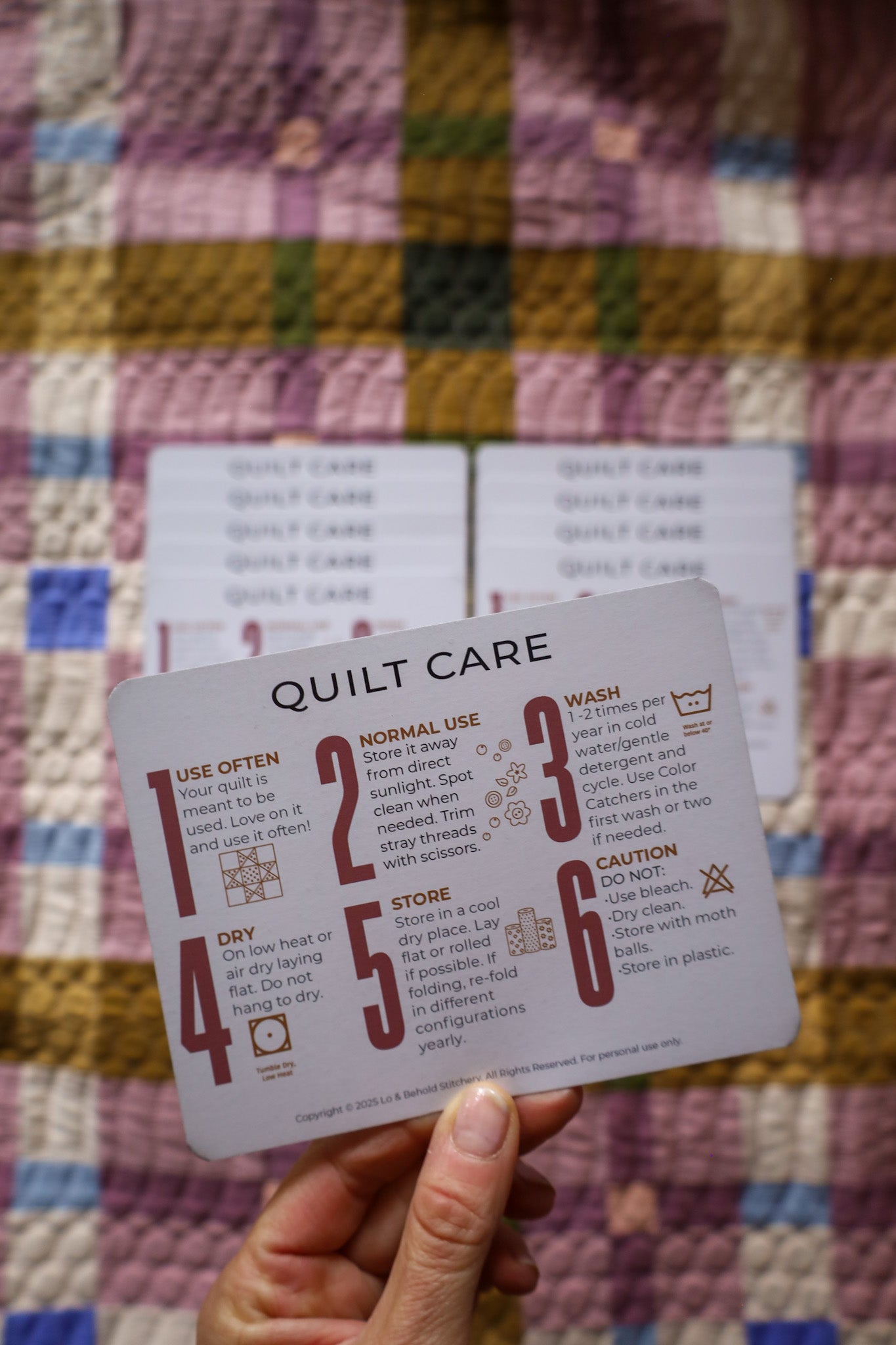 10 Quilt Care Cards