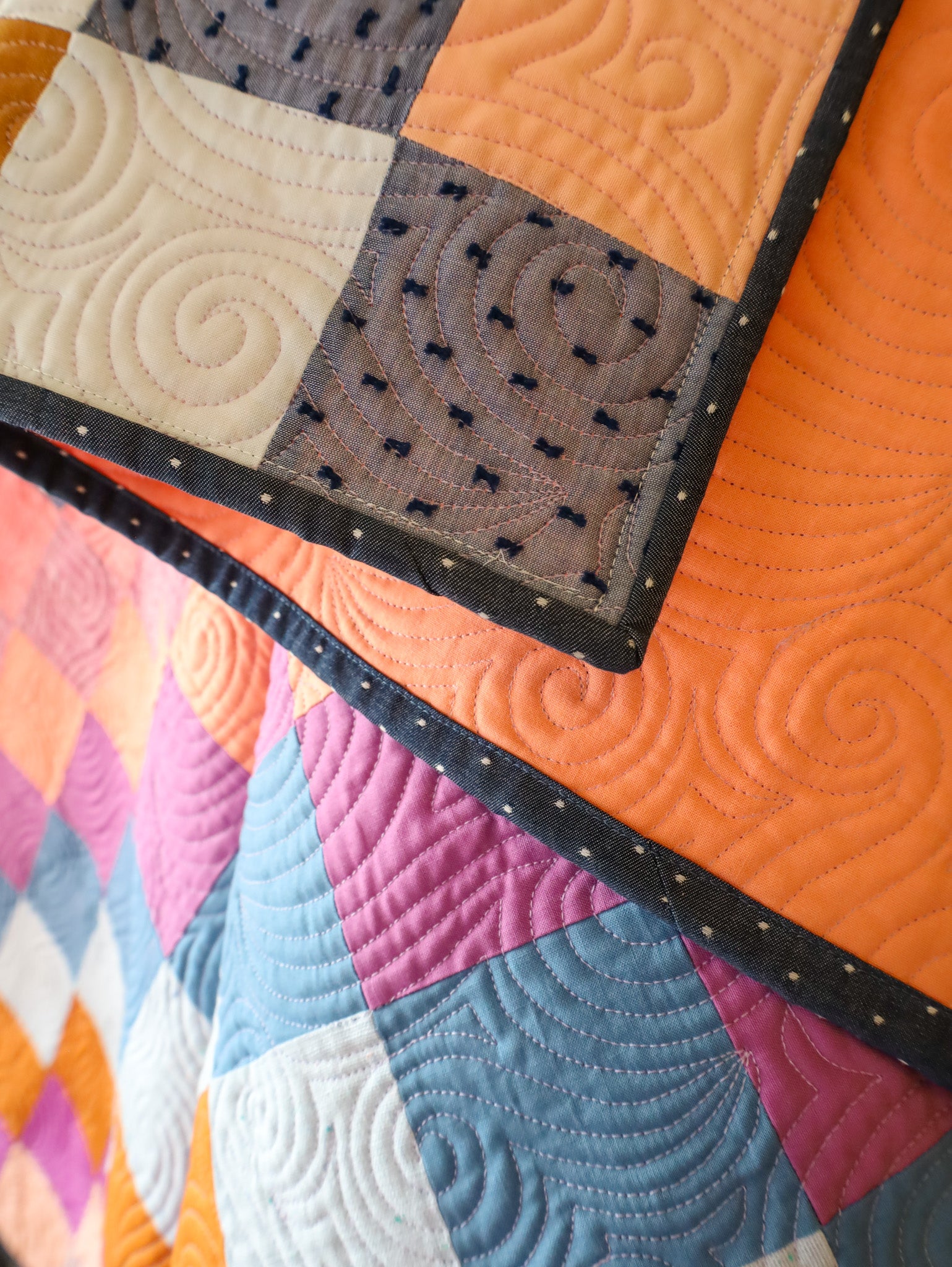 Patchwork Squares - Large Throw Quilt