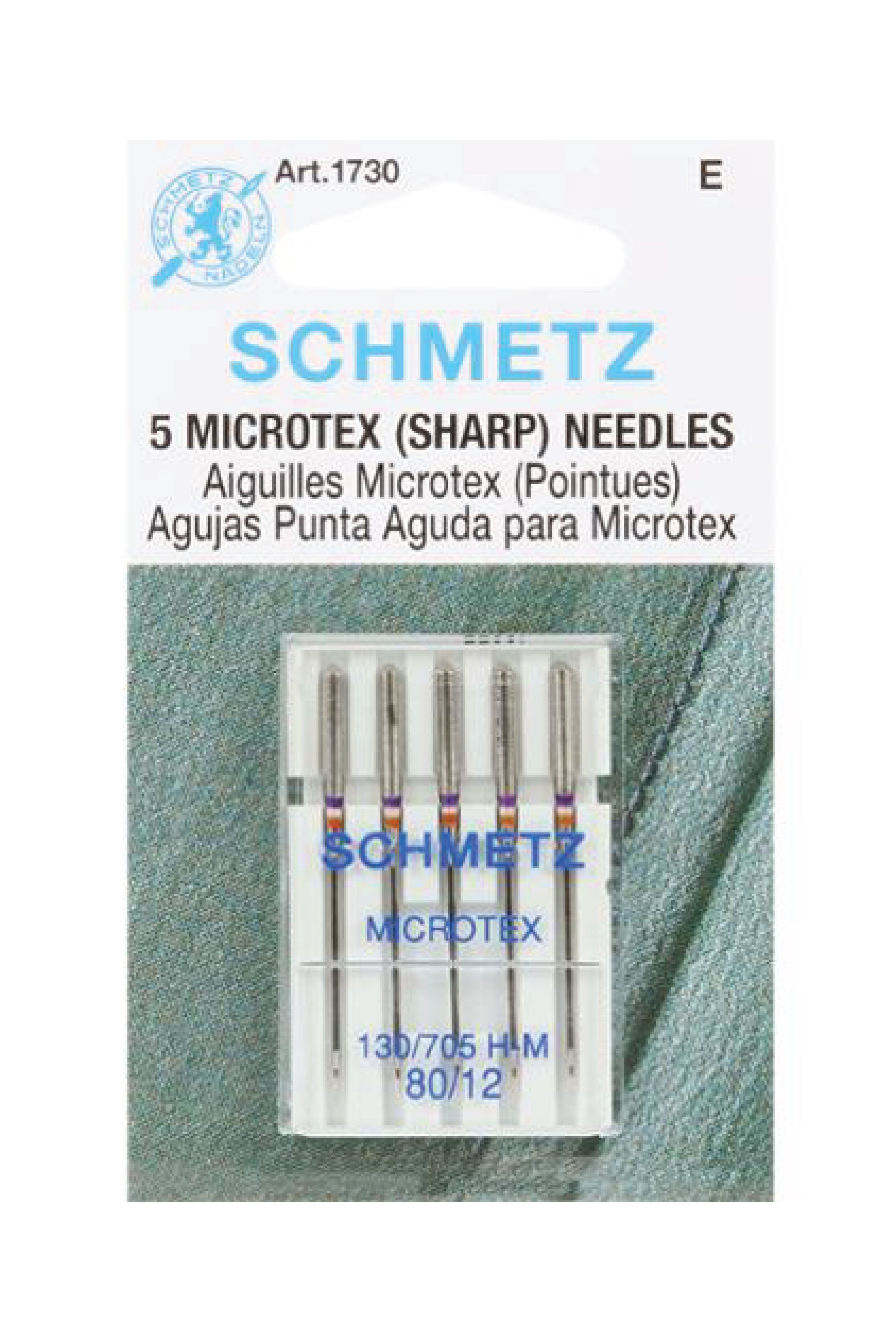 Packaged Schmetz microtex (sharp) needles 80/12