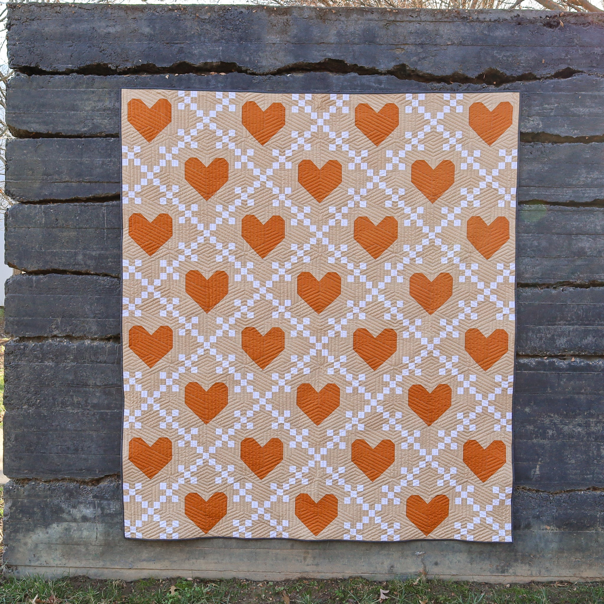 Autumn Heirloom Hearts - Throw Quilt Kit