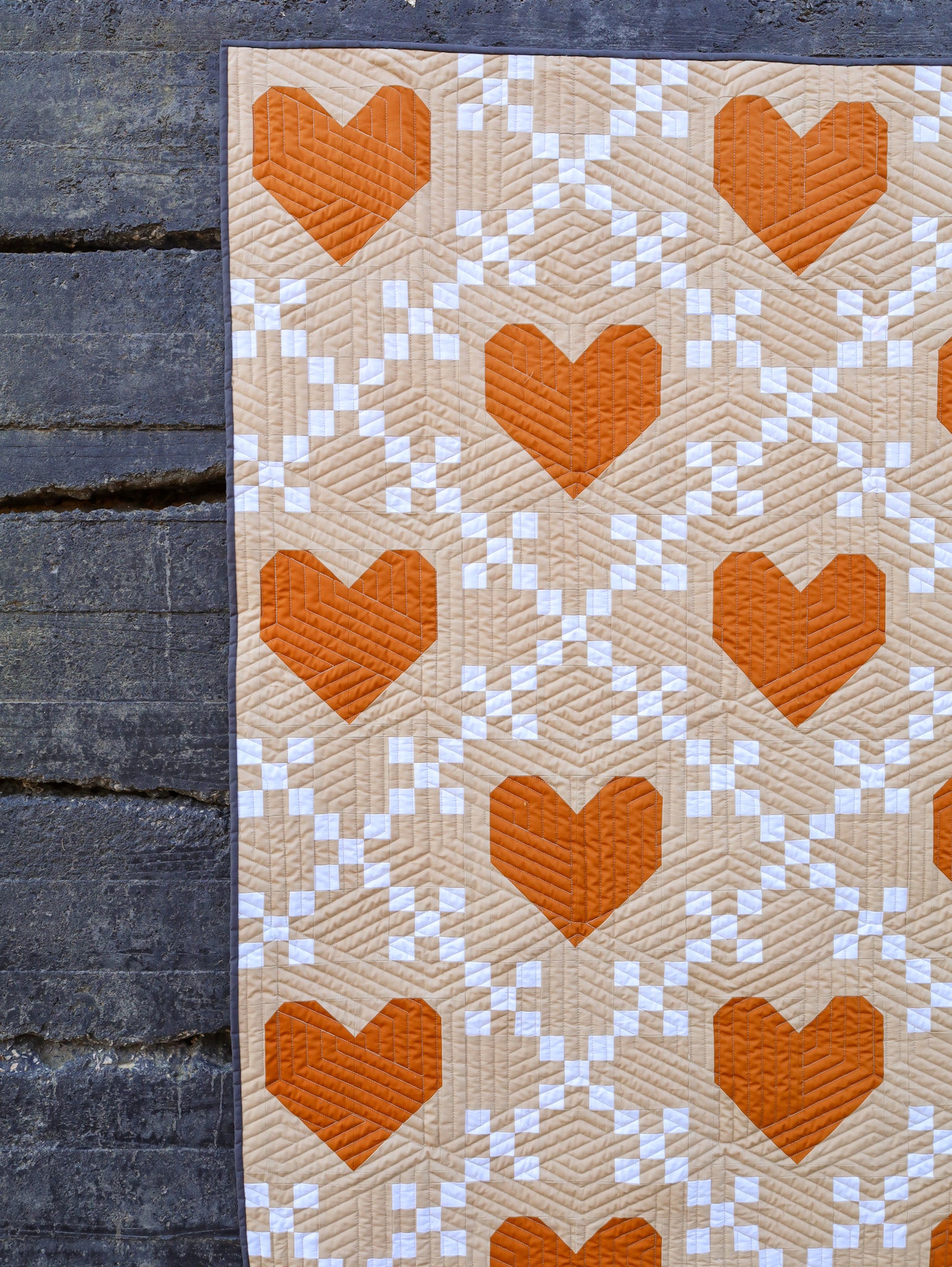 Autumn Heirloom Hearts - Throw Quilt Kit