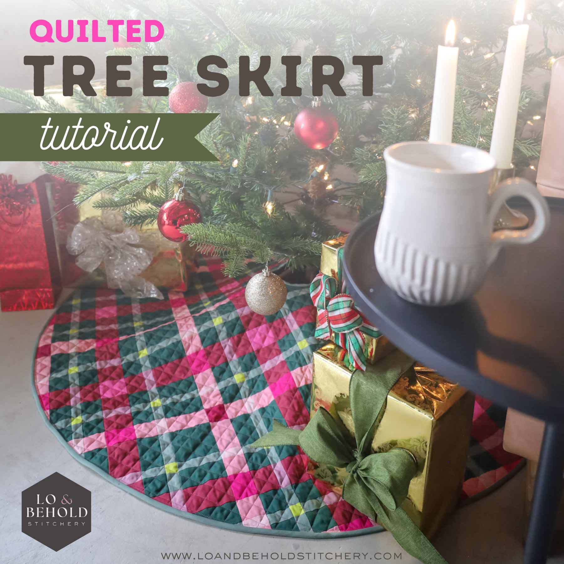 How to Make a Quilted Tree Skirt (Featuring the Spiceberry Petite Plaid Quilt!)