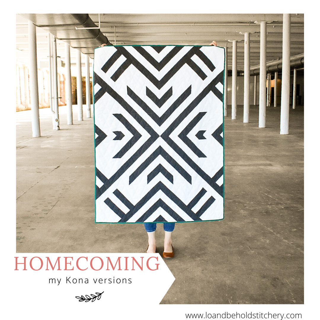 Homecoming Quilt- my Kona versions