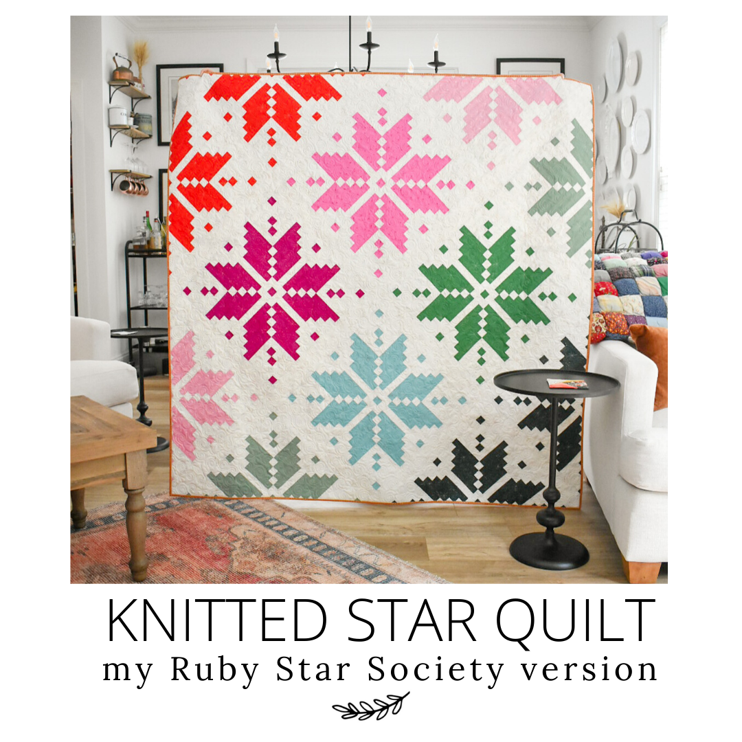 Knitted Star Quilt - my Ruby Star Society version