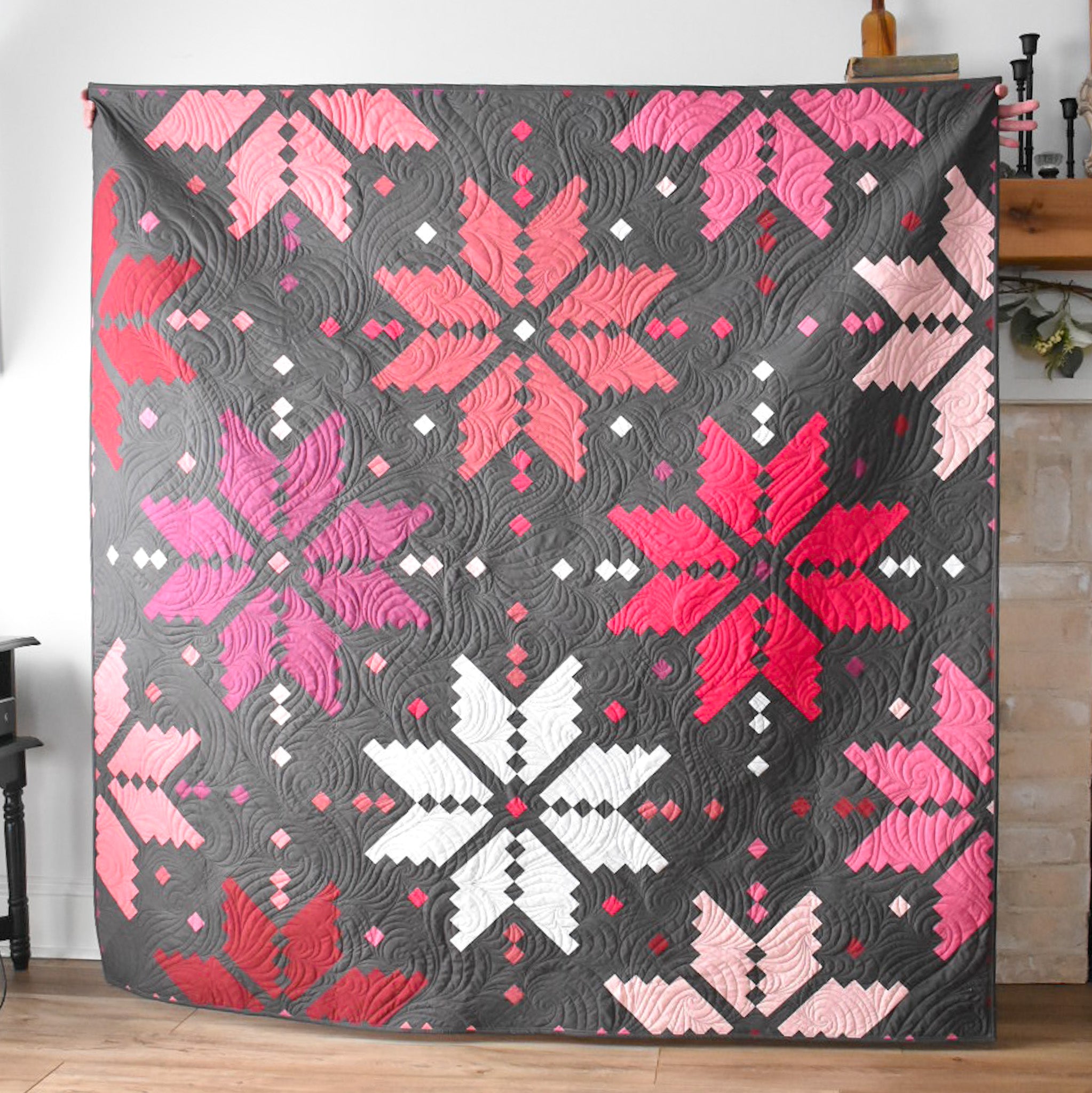 Knitted Star Quilt - my Pink & Purple version