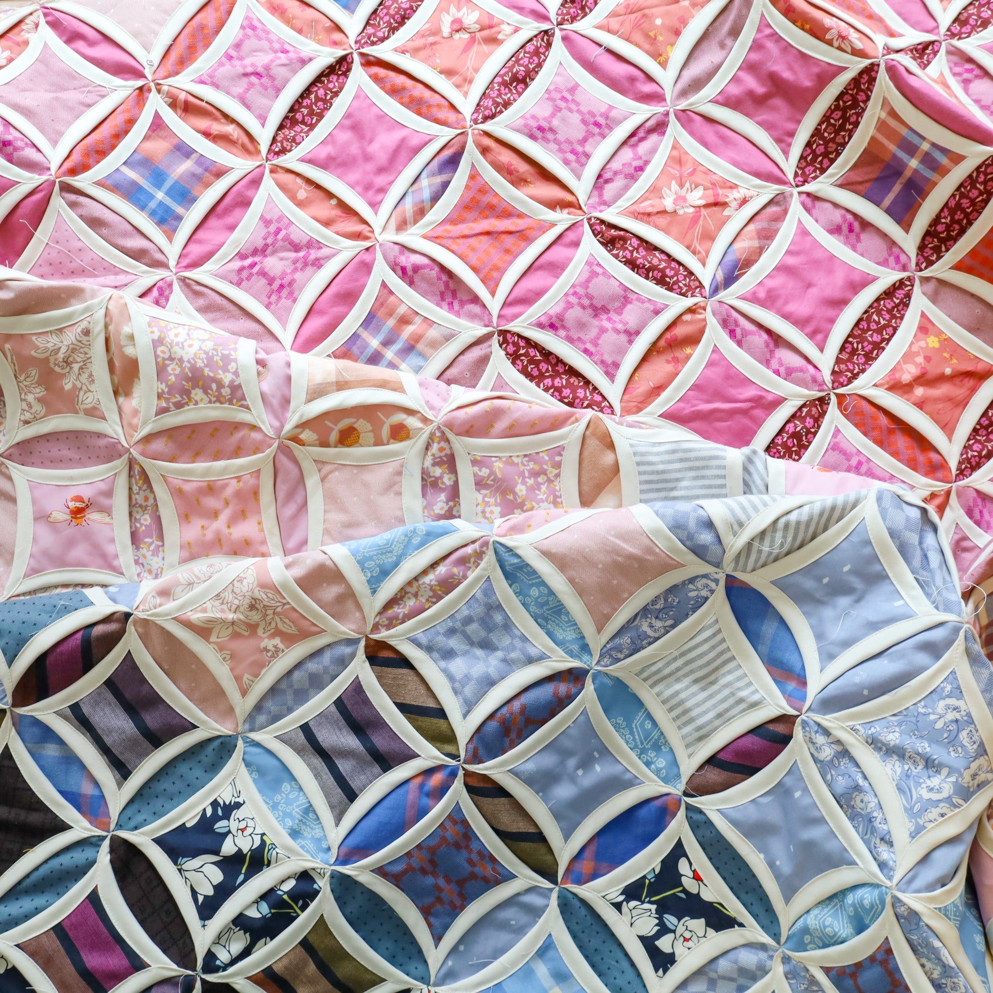 Scrappy Cathedral Windows Quilt - FREE pattern!
