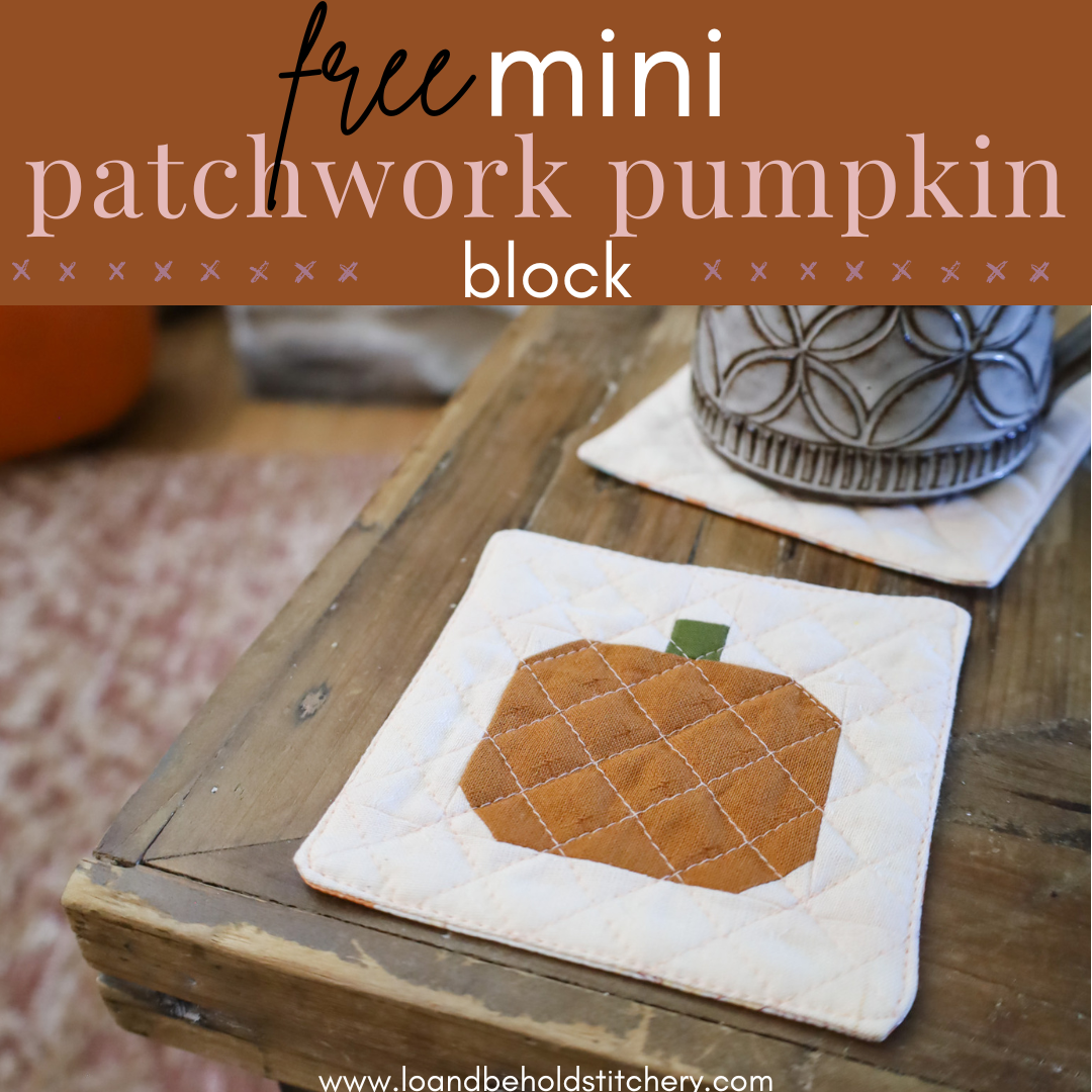 FREE mini Patchwork Pumpkin block