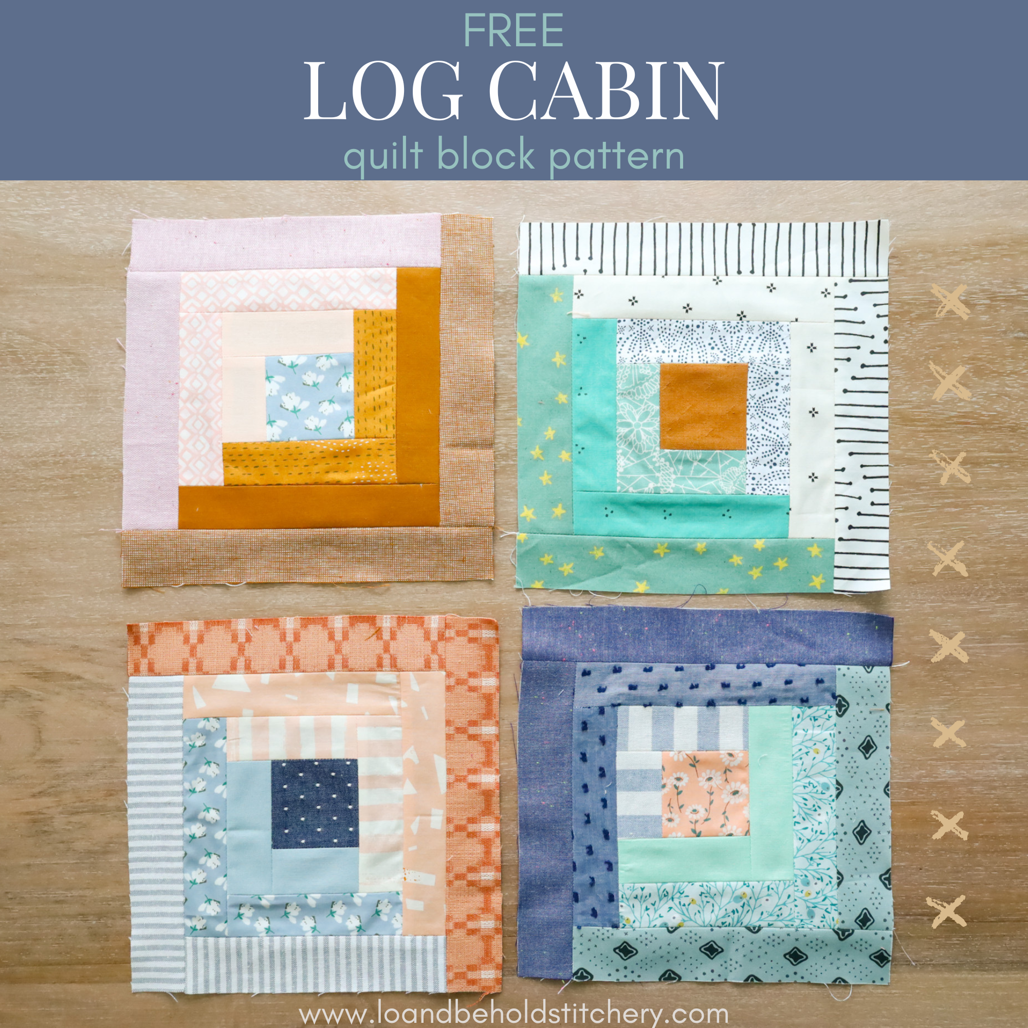 Free Log Cabin Quilt Block Pattern