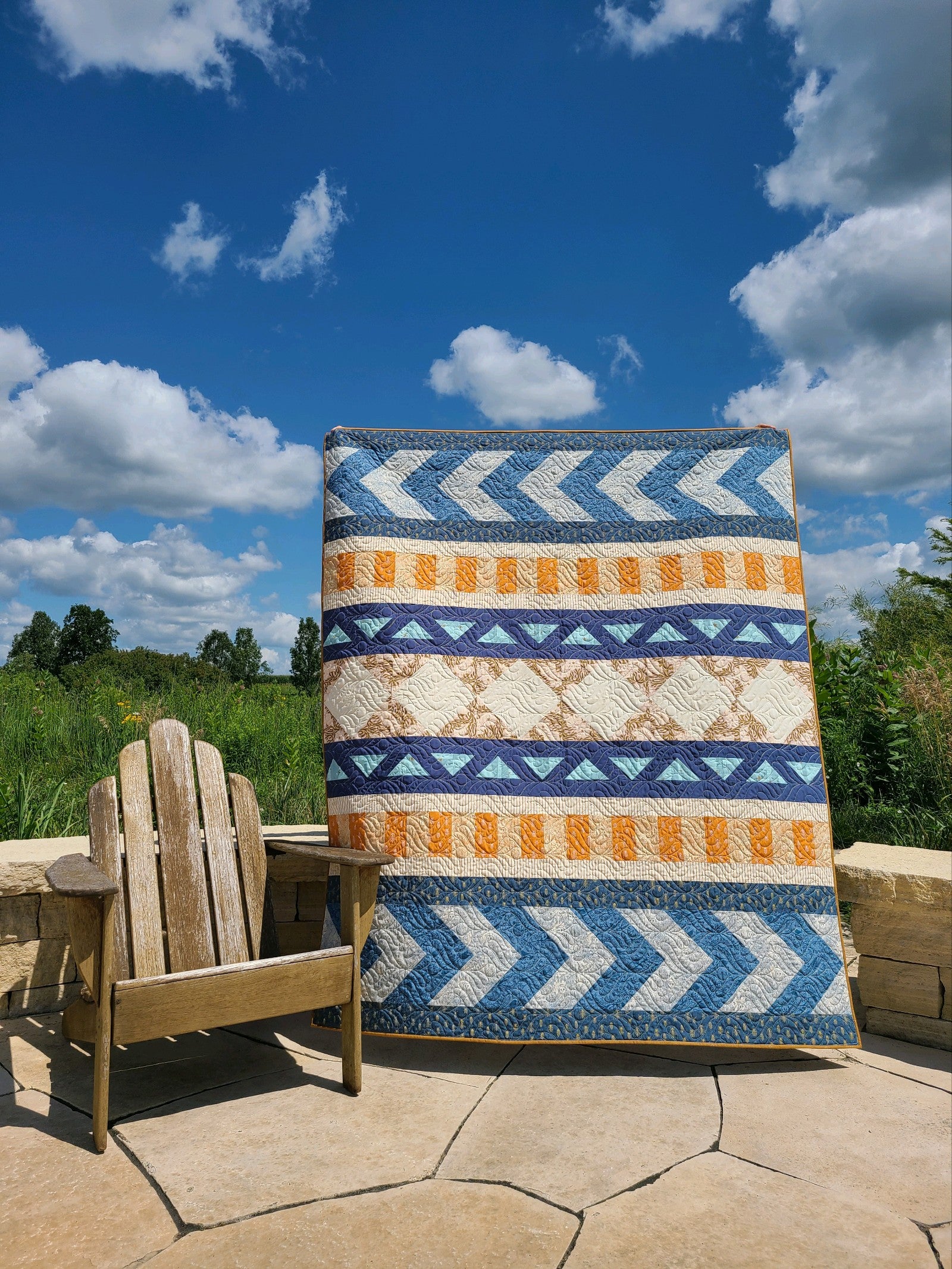 Coyote Hill Valley Song Handmade Quilt: Throw Size