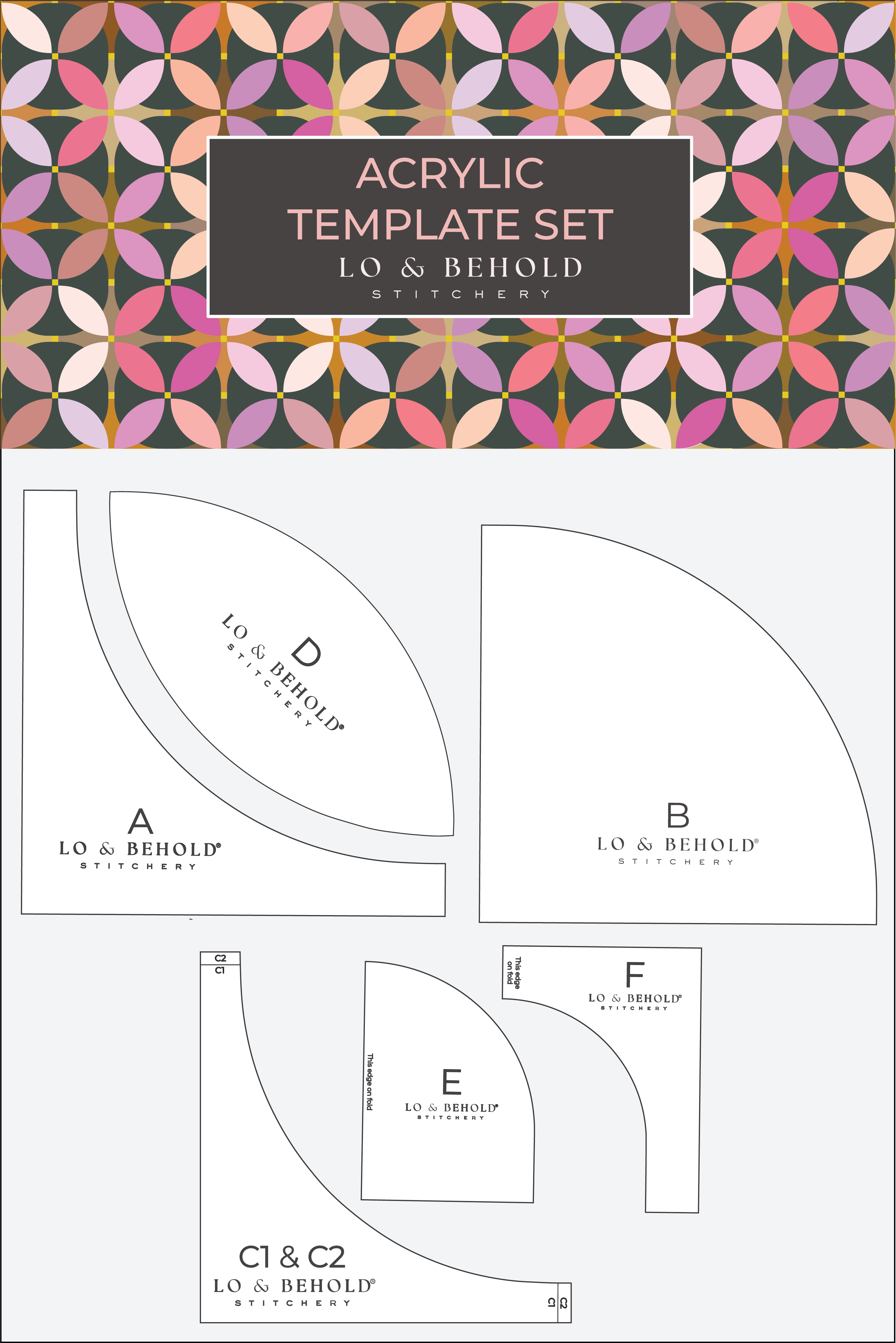 Acrylic Template Set by Lo & Behold Stitchery