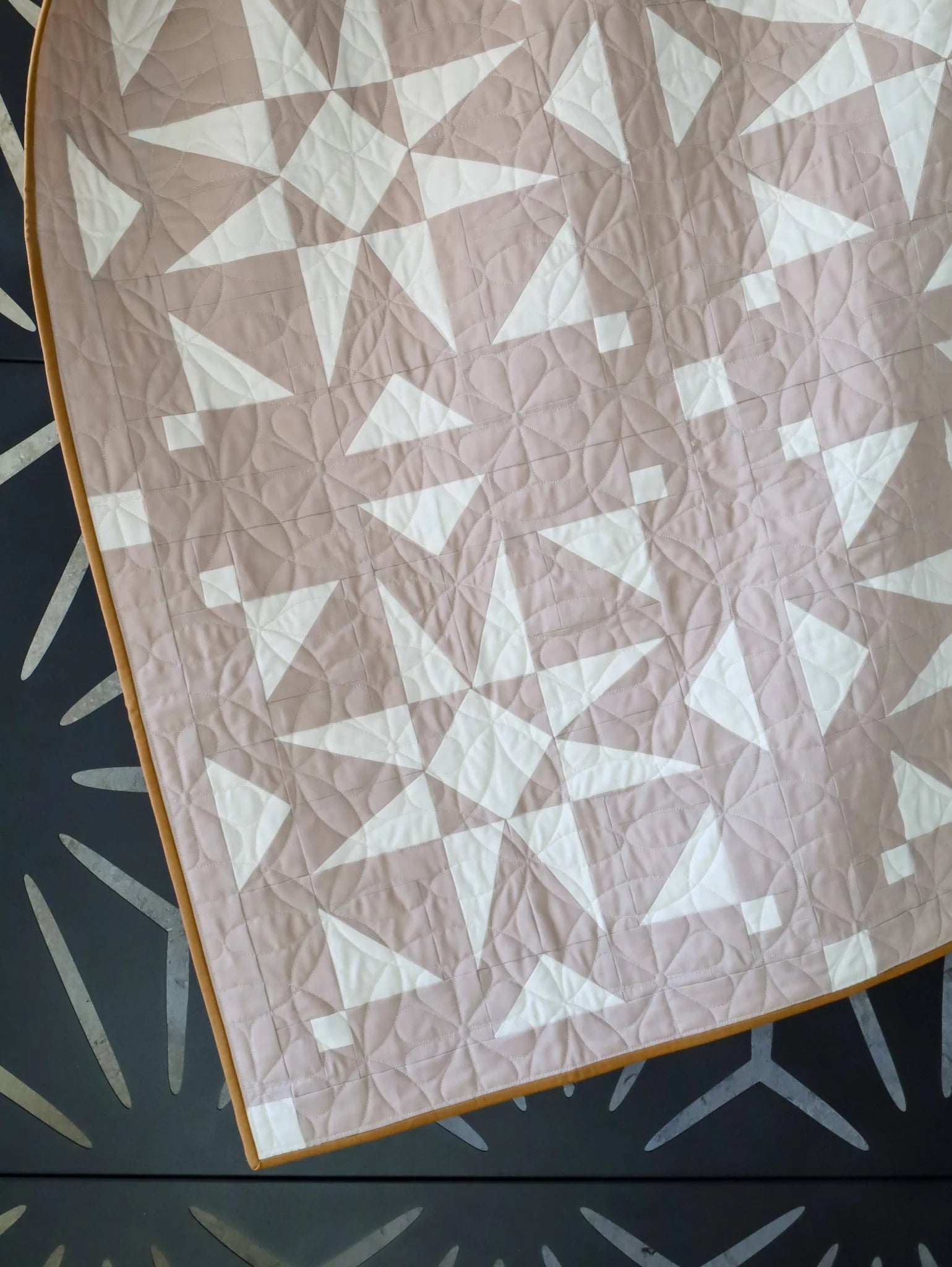 Doeskin & Snow Mosaic Star: Handmade Quilt