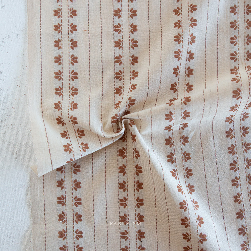 Precut: 1 yd Deco Stripe in Umber Woven