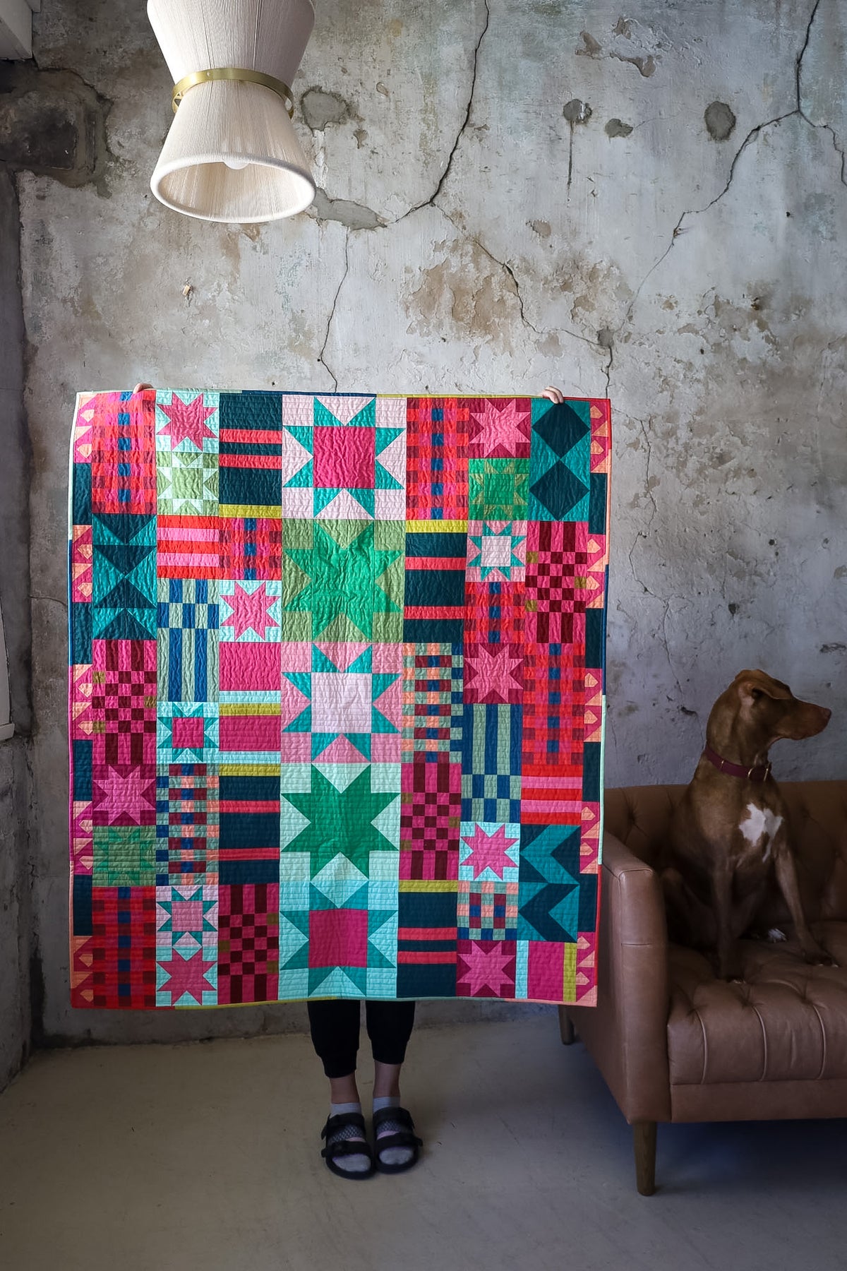Homespun Christmas Mint Patchwork: Handmade Quilt