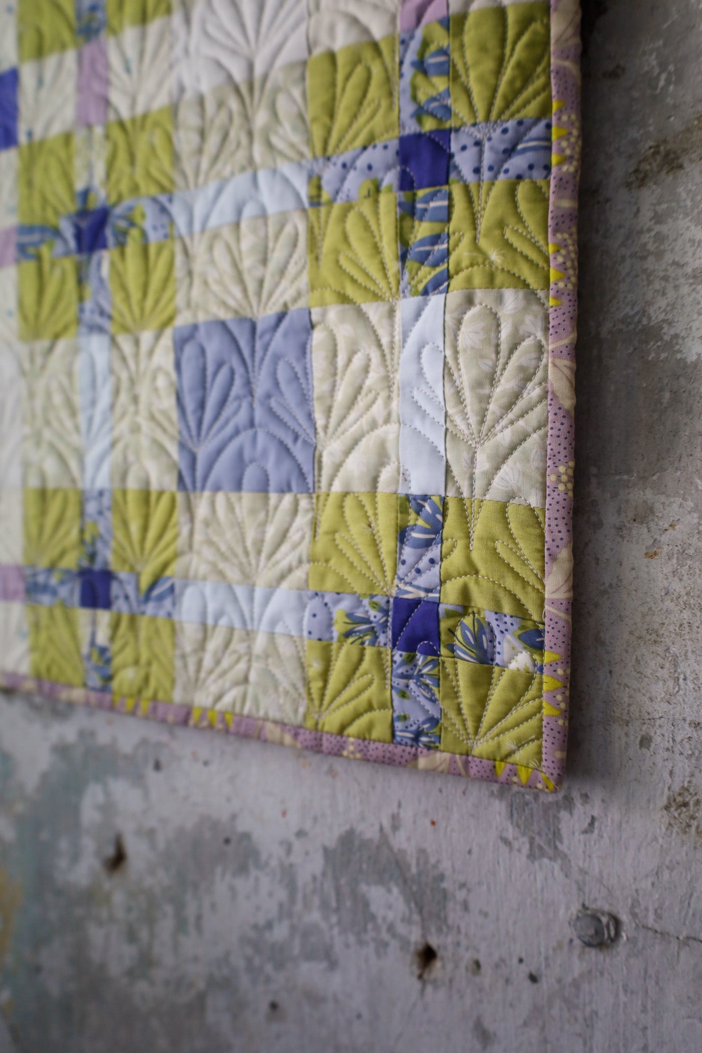 Fresh Linen Upscale Plaid Pillow: Handmade Quilt