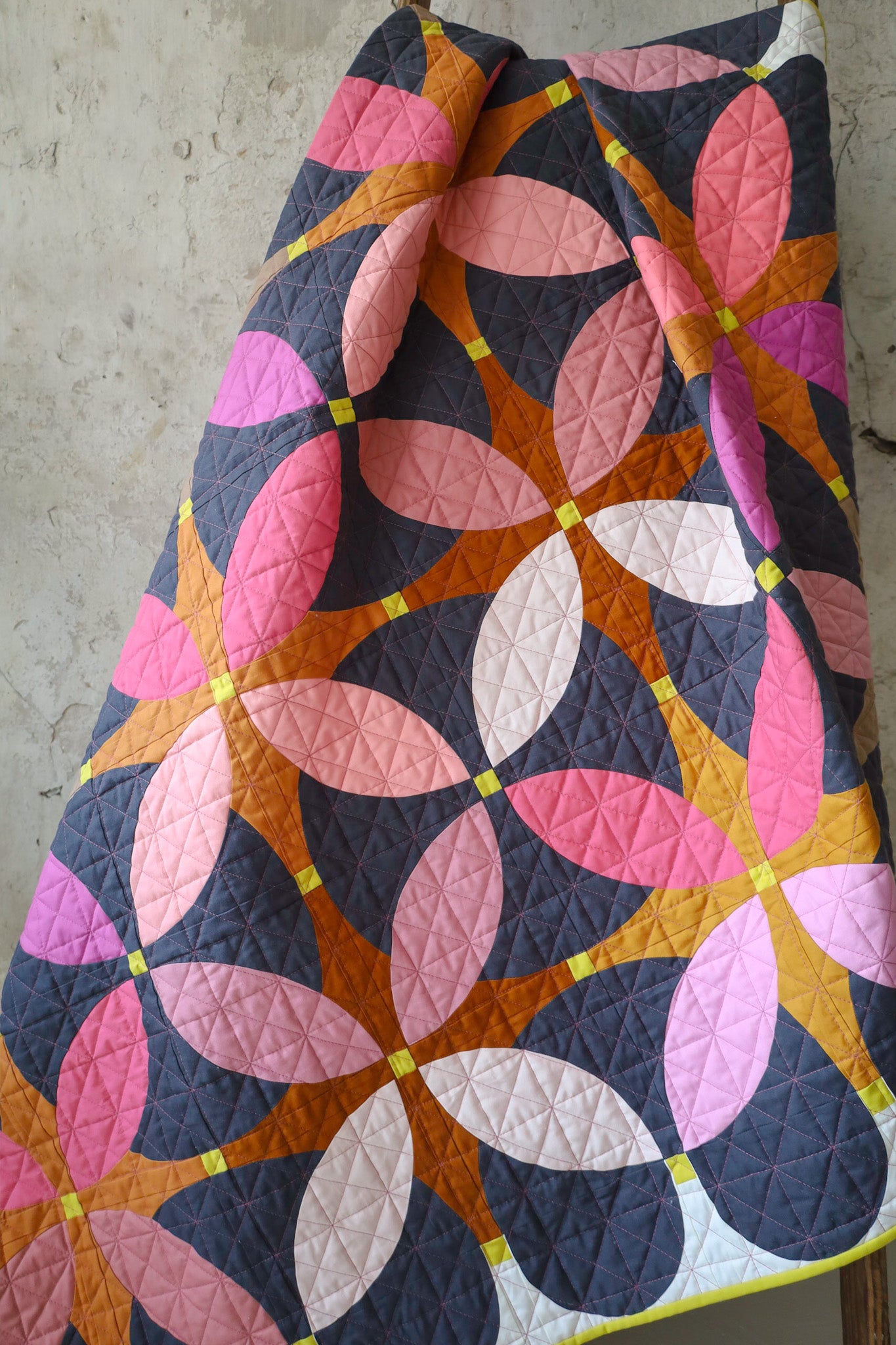 Retro Blossoms • Cover • Square Throw Size Quilt Kit