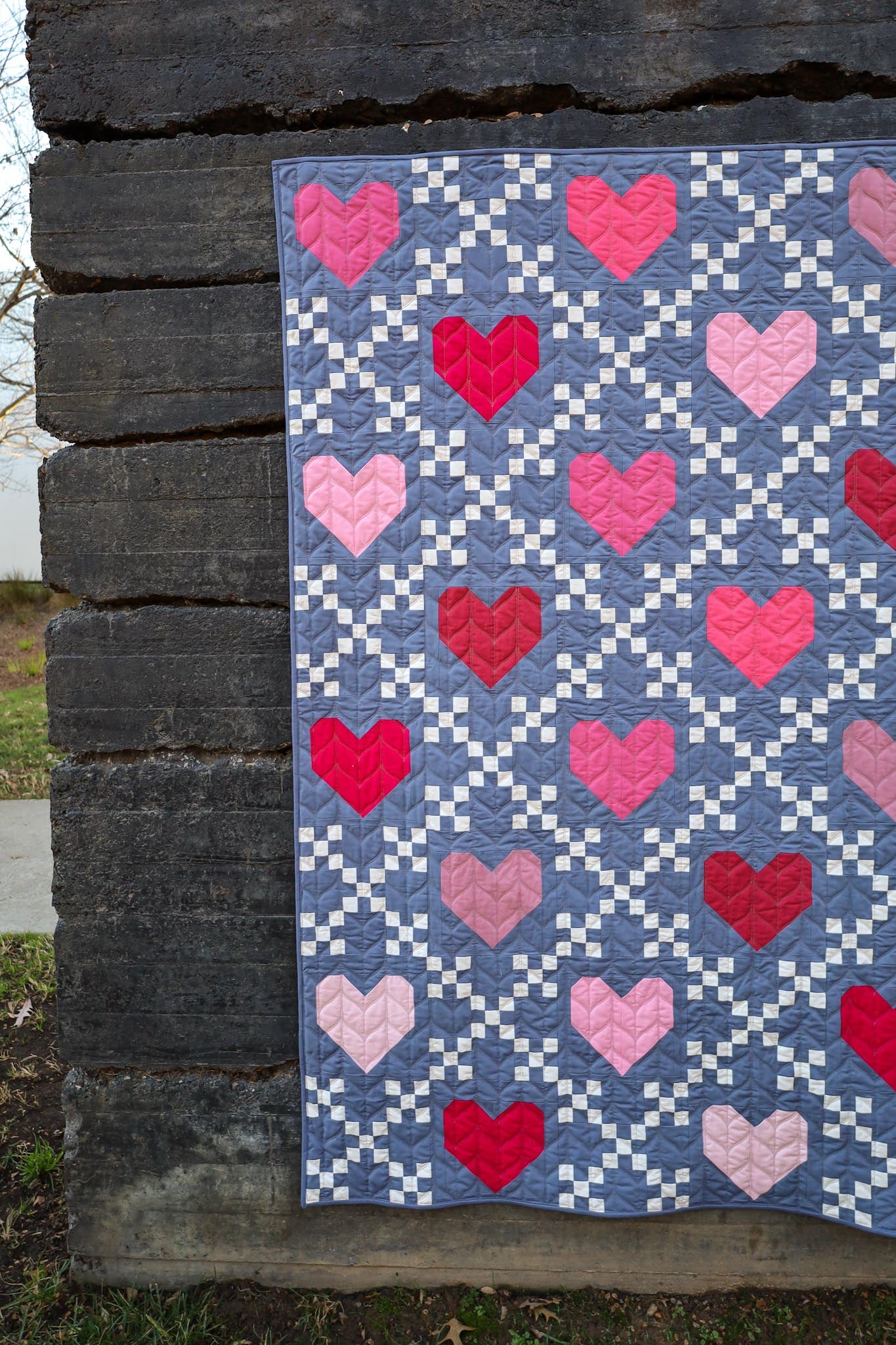 Heirloom Hearts •Cover • Throw Size Quilt Kit