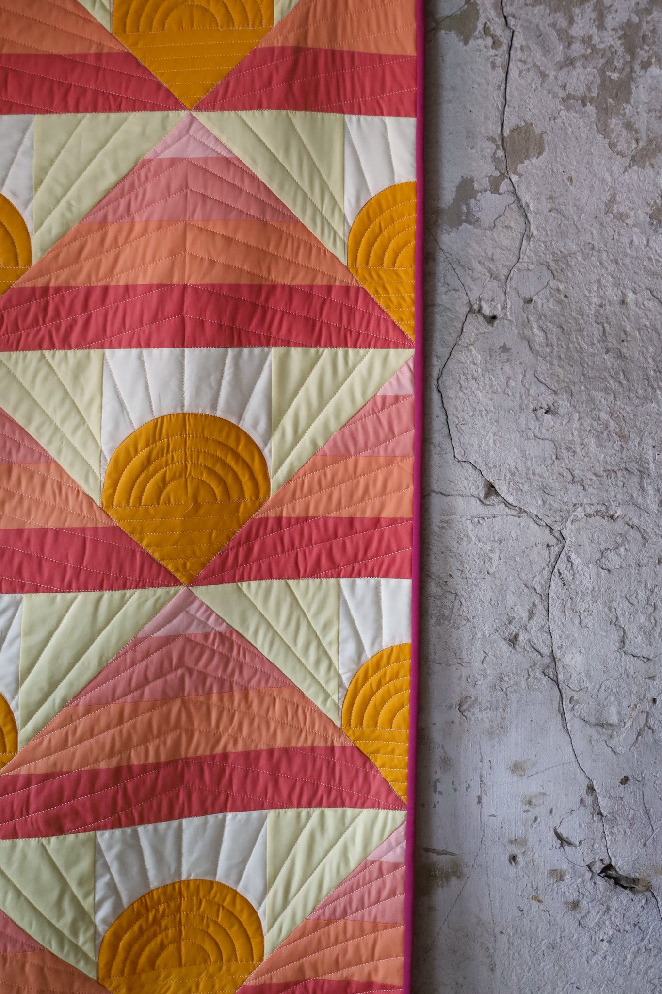 Miami Sunset Mountain Horizon 2.0: Handmade Quilt