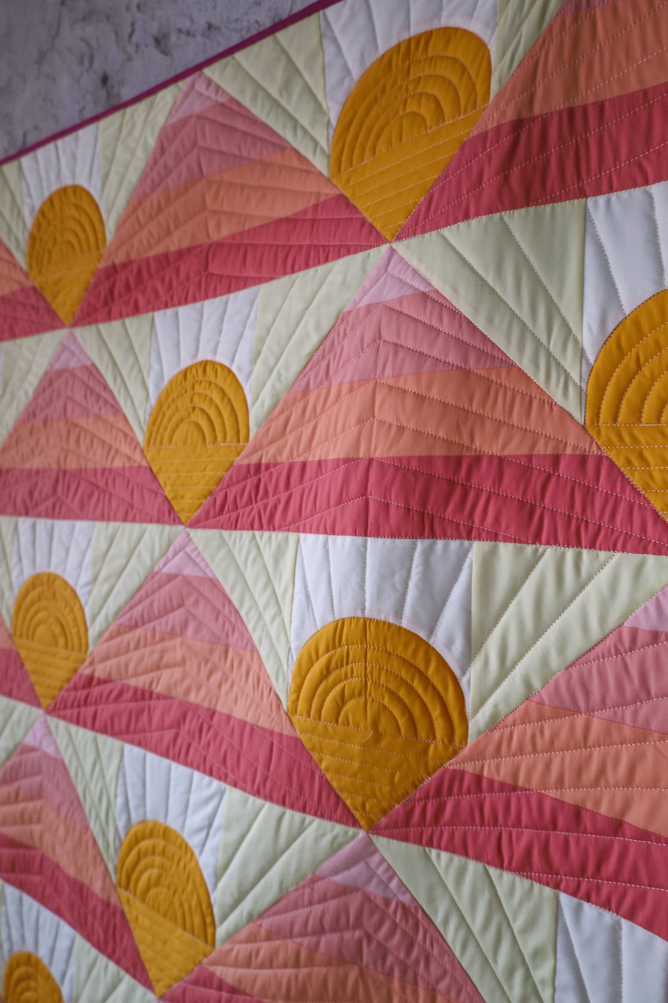 Miami Sunset Mountain Horizon 2.0: Handmade Quilt