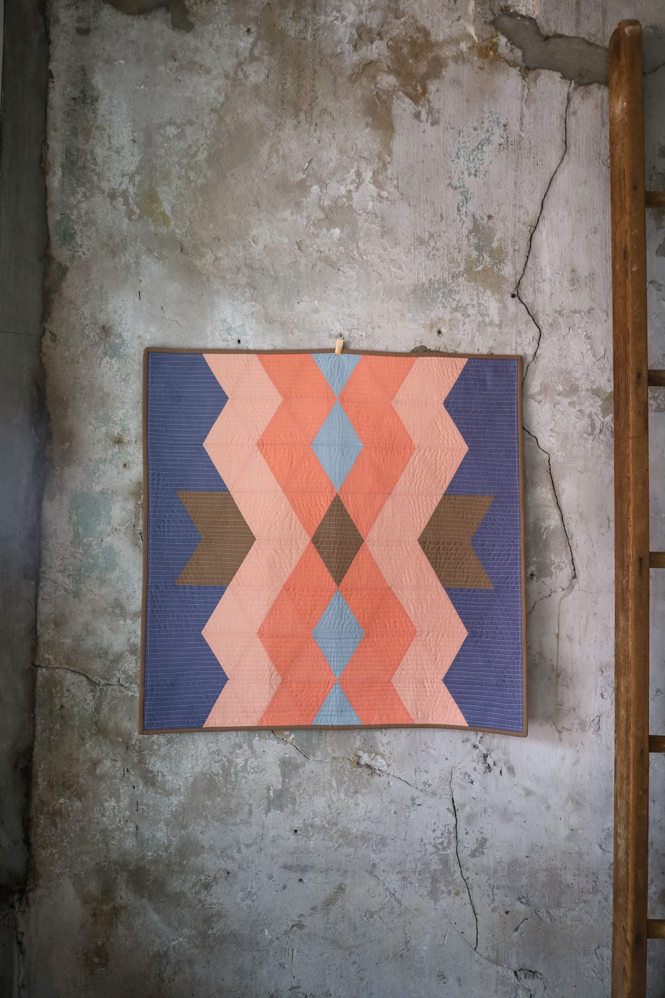 Southwest Diamonds Wall Hanging: Handmade Quilt