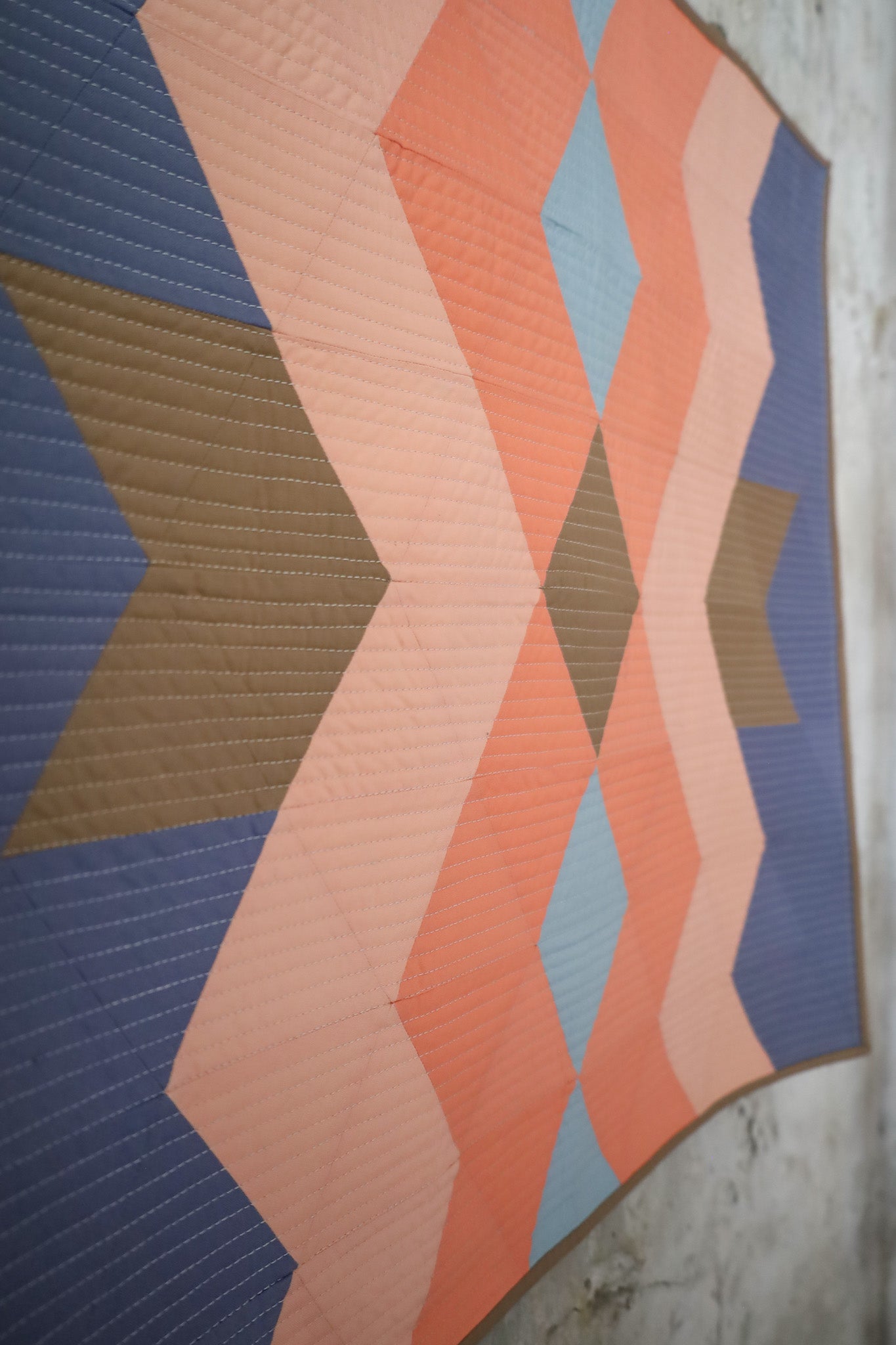 Southwest Diamonds Wall Hanging: Handmade Quilt