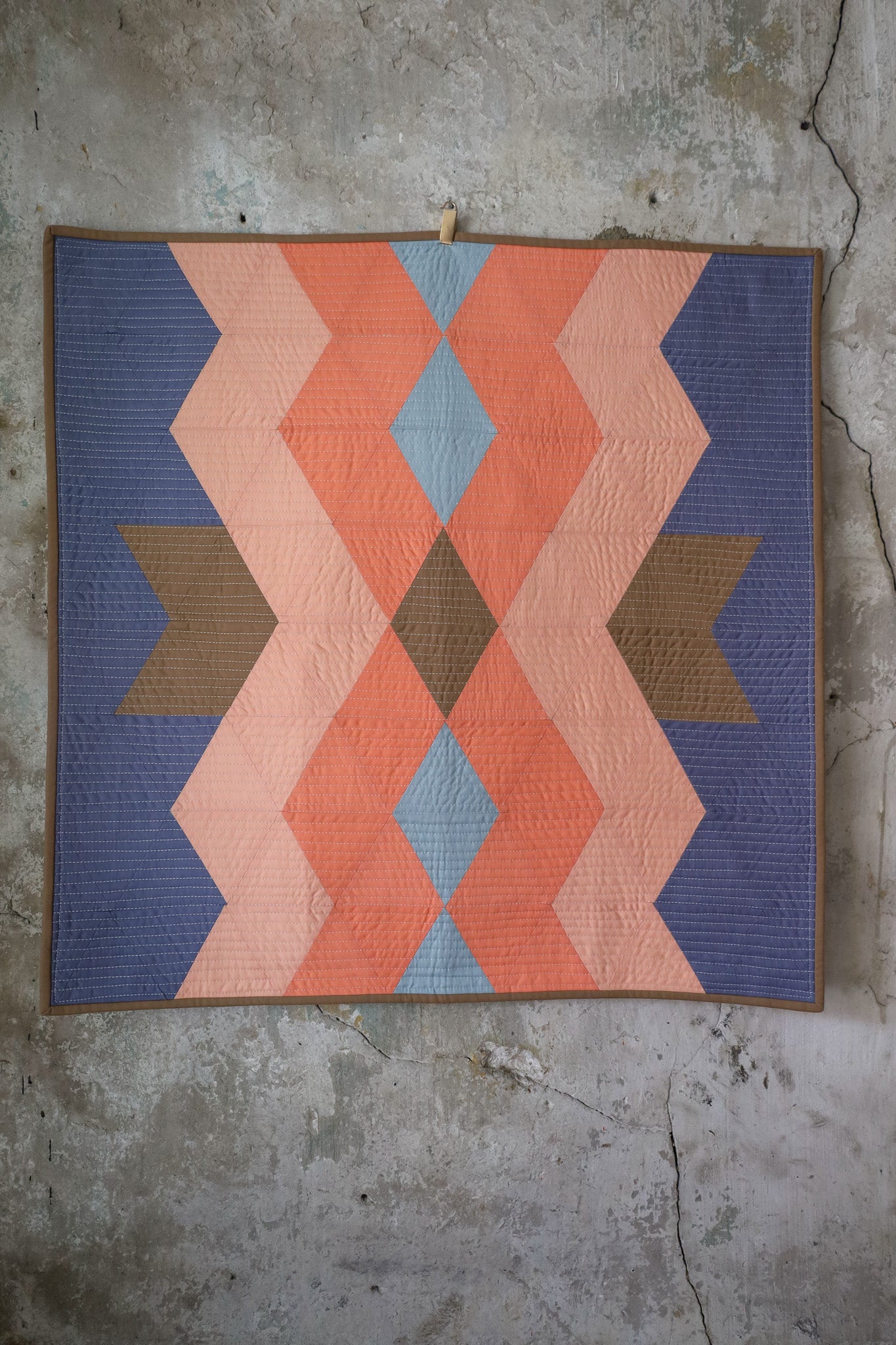 Southwest Diamonds Wall Hanging: Handmade Quilt
