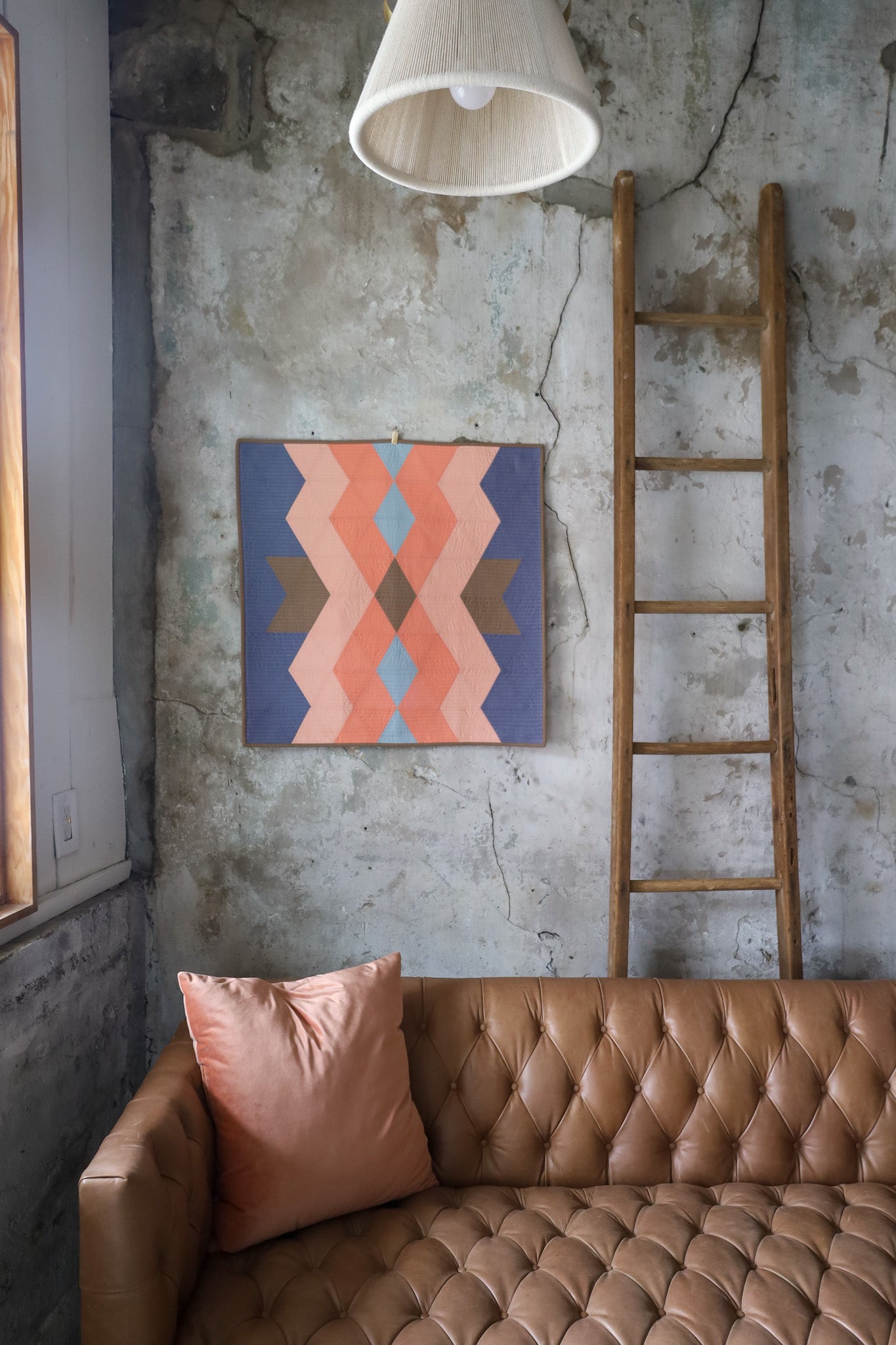 Southwest Diamonds Wall Hanging: Handmade Quilt