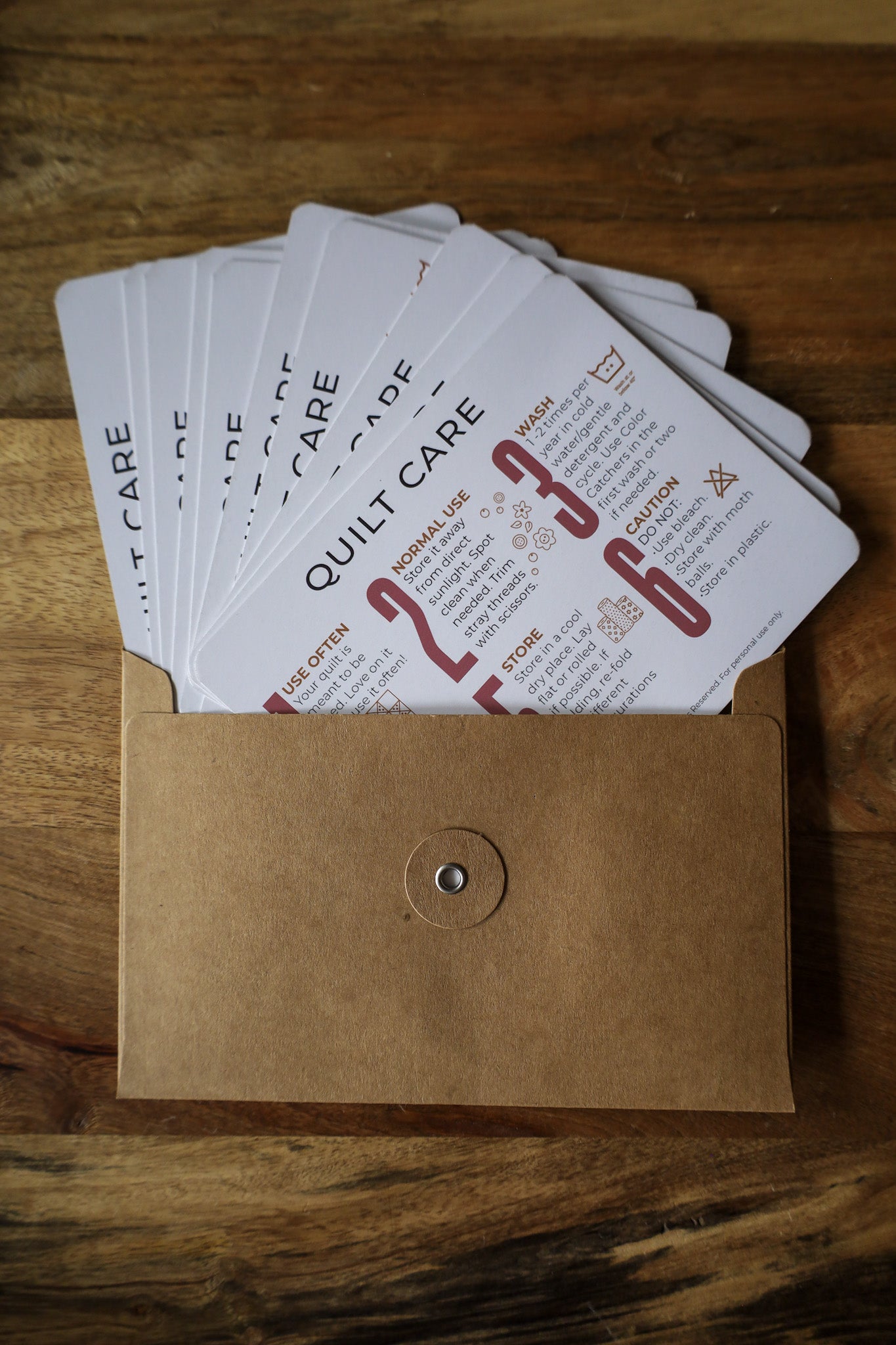 10 Quilt Care Cards