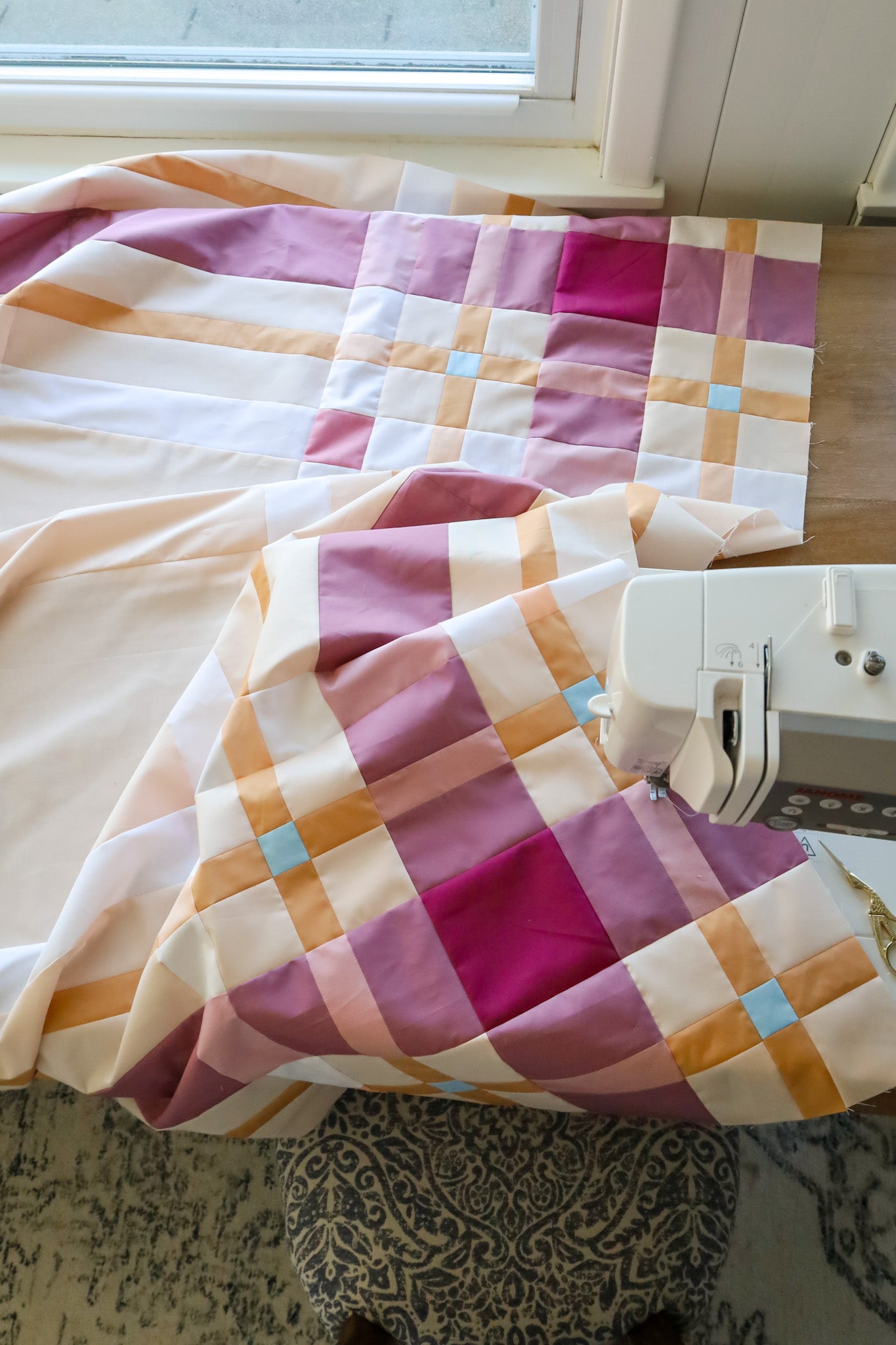 Upscale Plaid •Winter Blush • Throw Size Quilt Kit