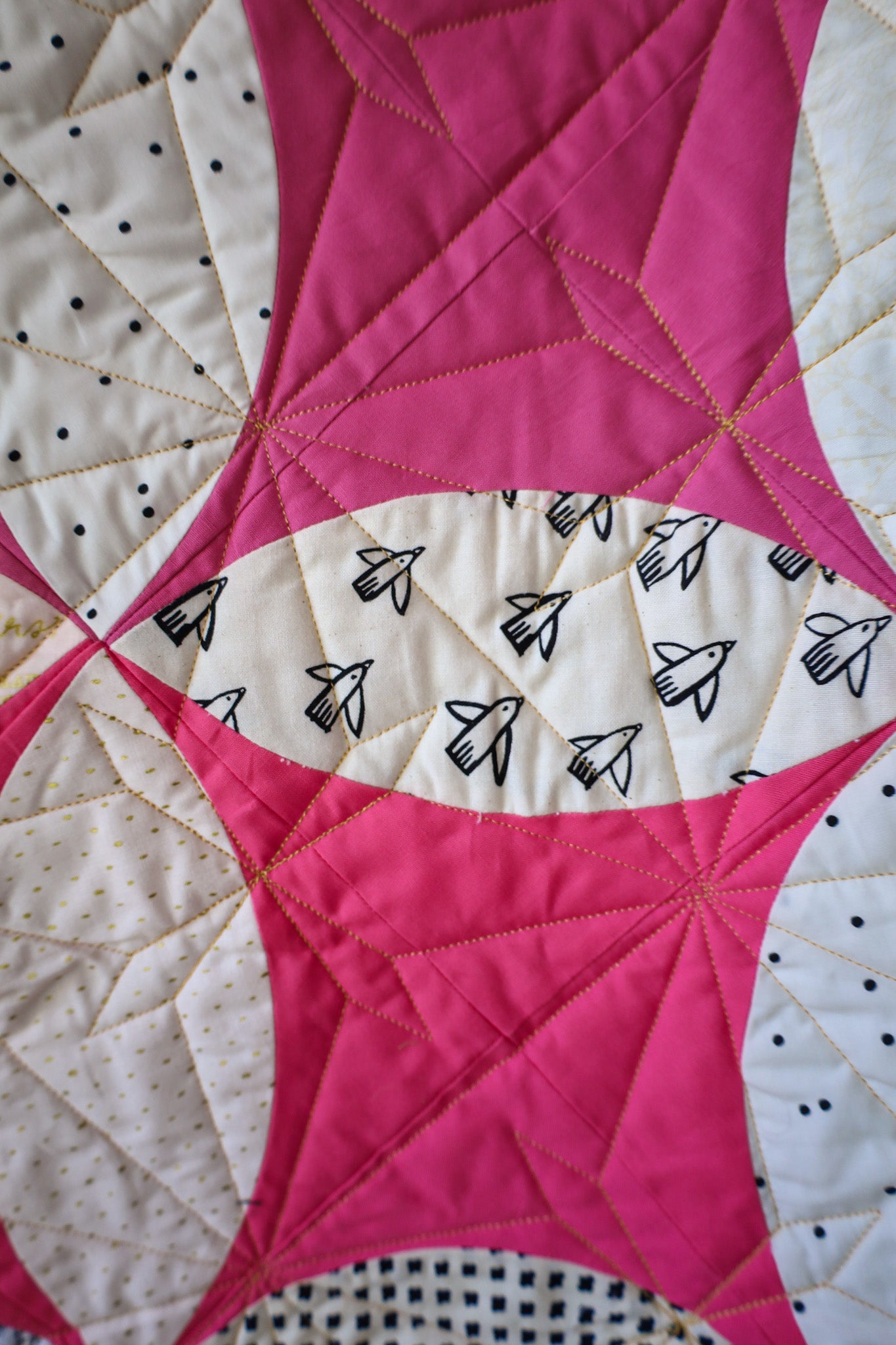 Scrappy Shades of Citrus Handmade Quilt: Throw size