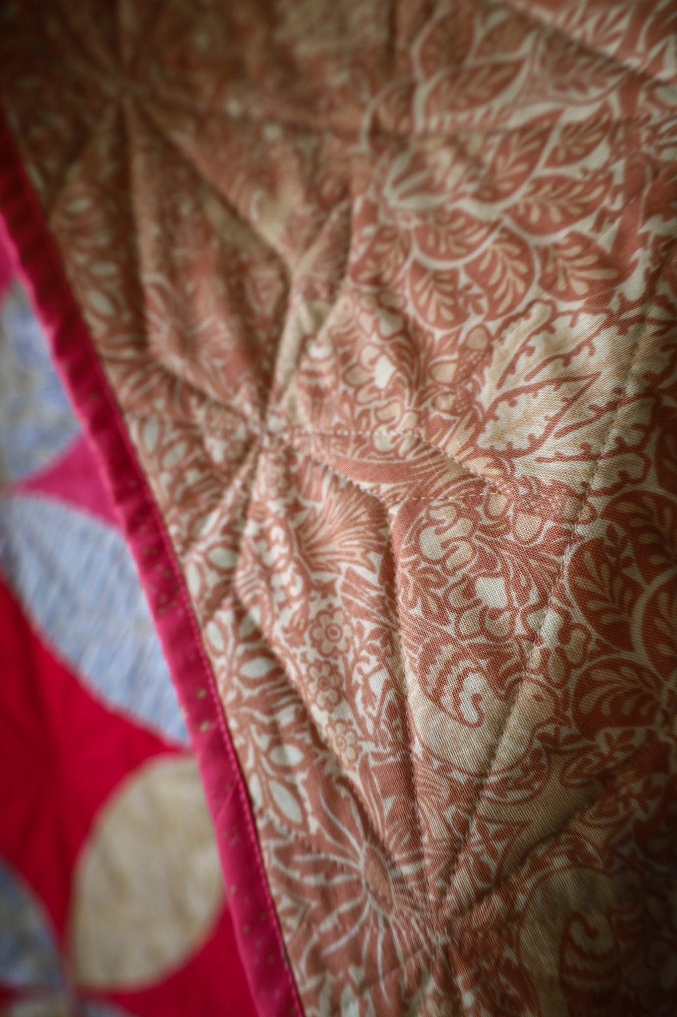 Scrappy Shades of Citrus Handmade Quilt: Throw size