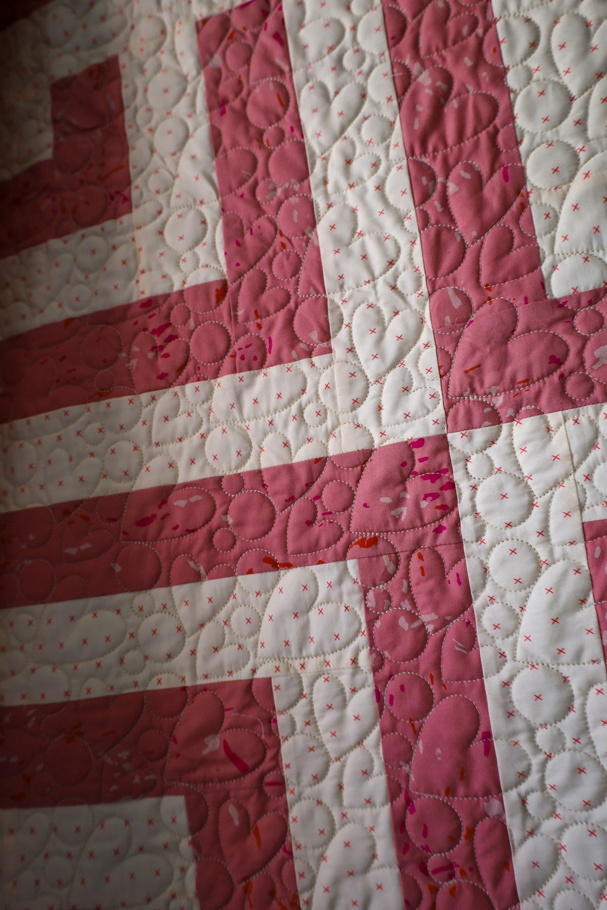 Getaway Handmade Quilt Crib size 42" x 56" Lo & Behold Stitchery