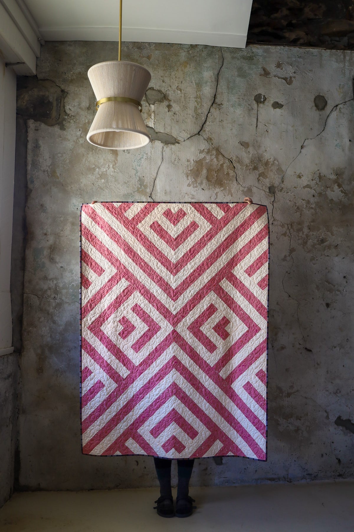 Getaway Handmade Quilt Crib size 42" x 56" Lo & Behold Stitchery