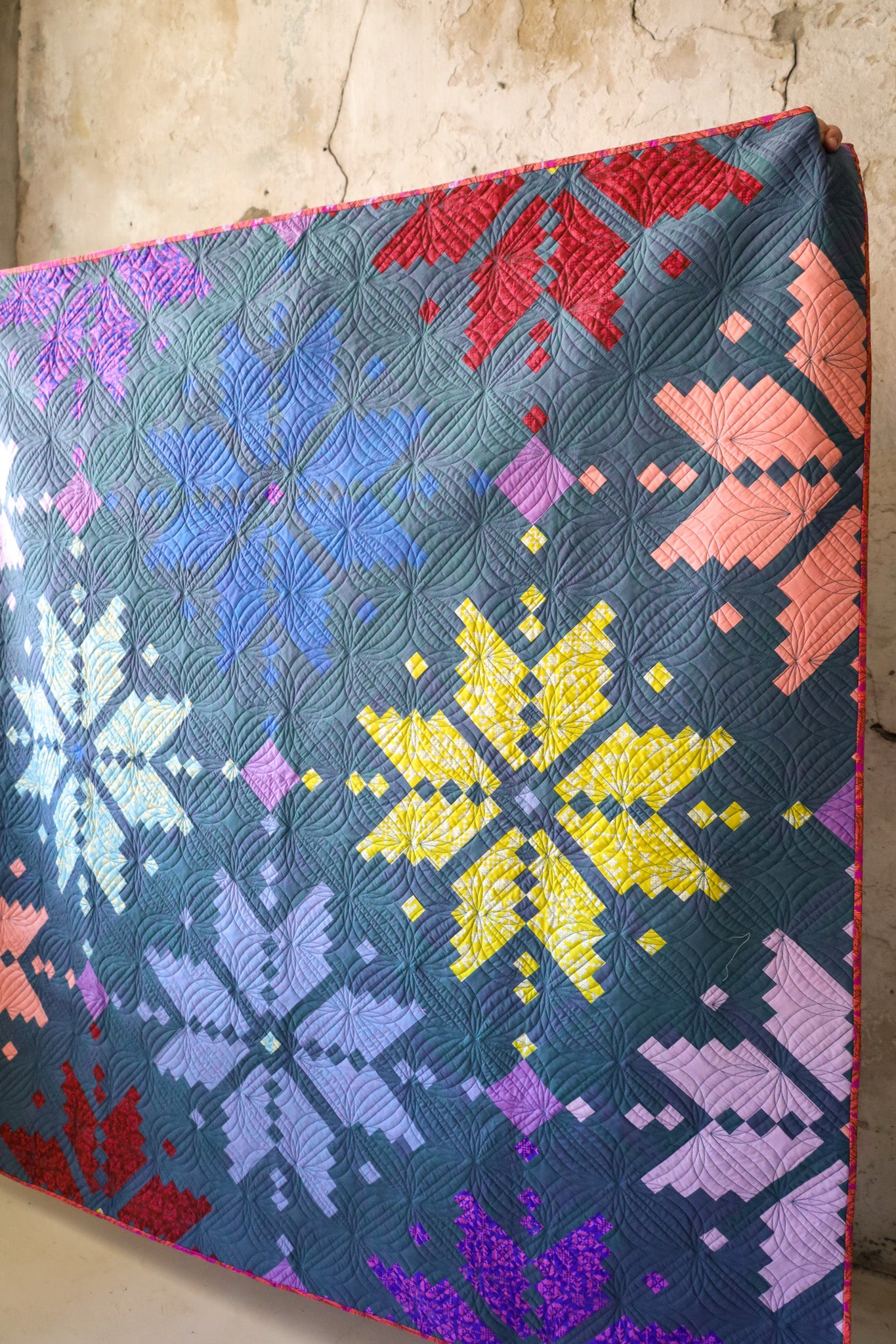 Good Gracious Knitted Star Handmade Quilt: Throw size
