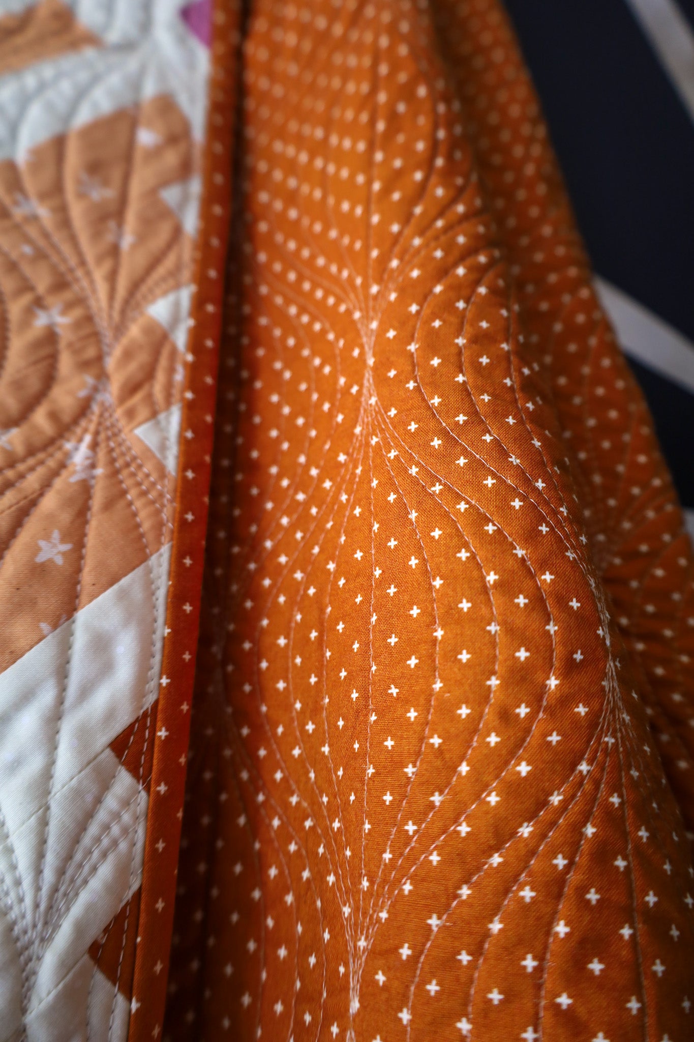 Starry Knitted Star Handmade Quilt: Throw size