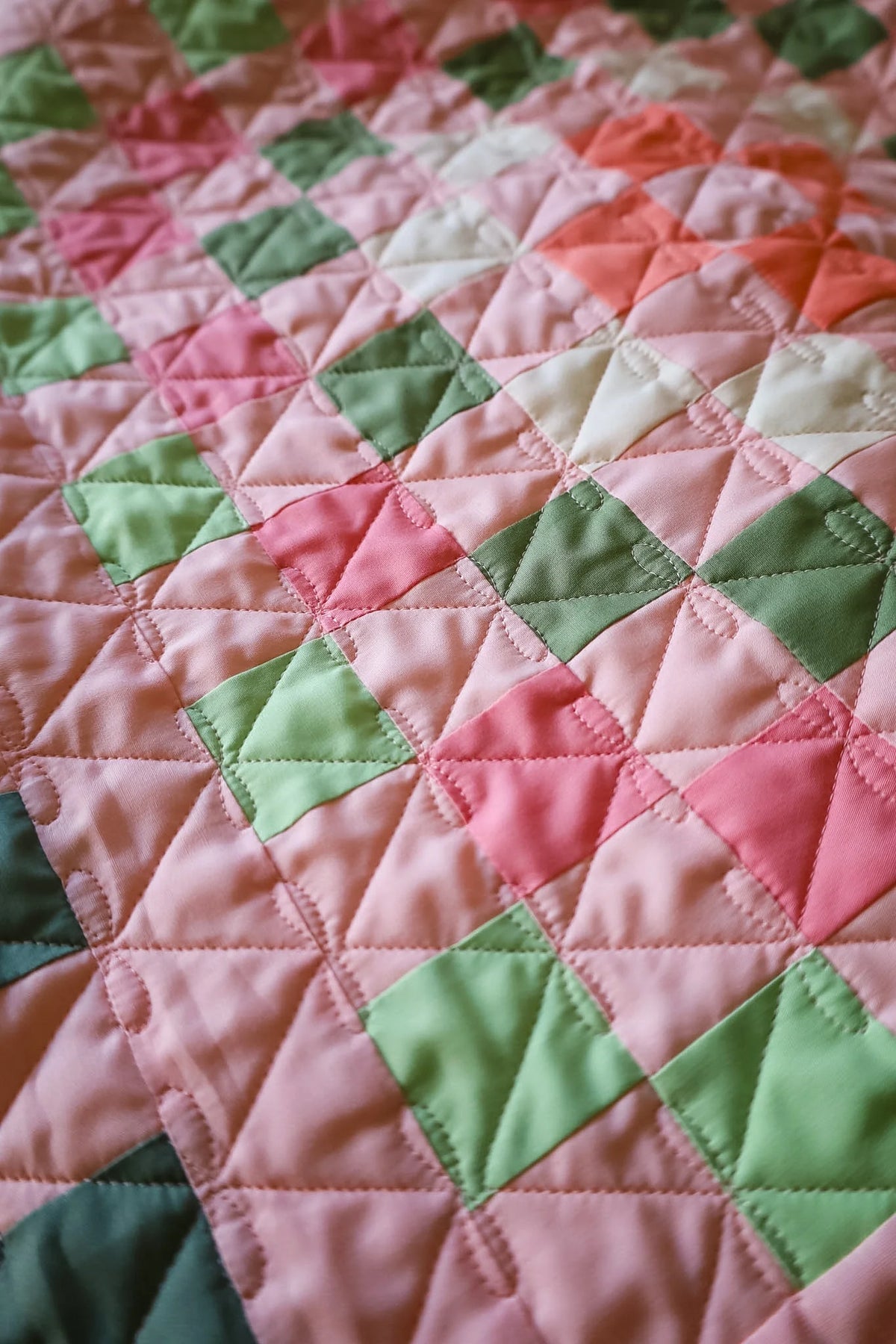 Granny Patch Cherry Blossoms: Handmade Quilt