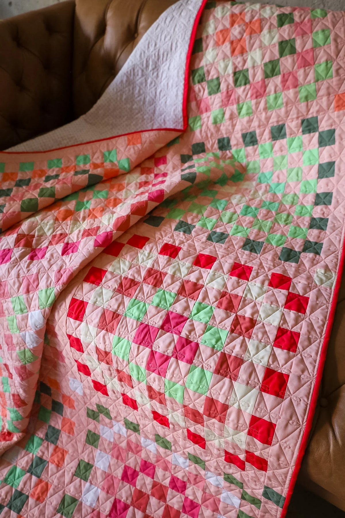 Granny Patch Cherry Blossoms: Handmade Quilt