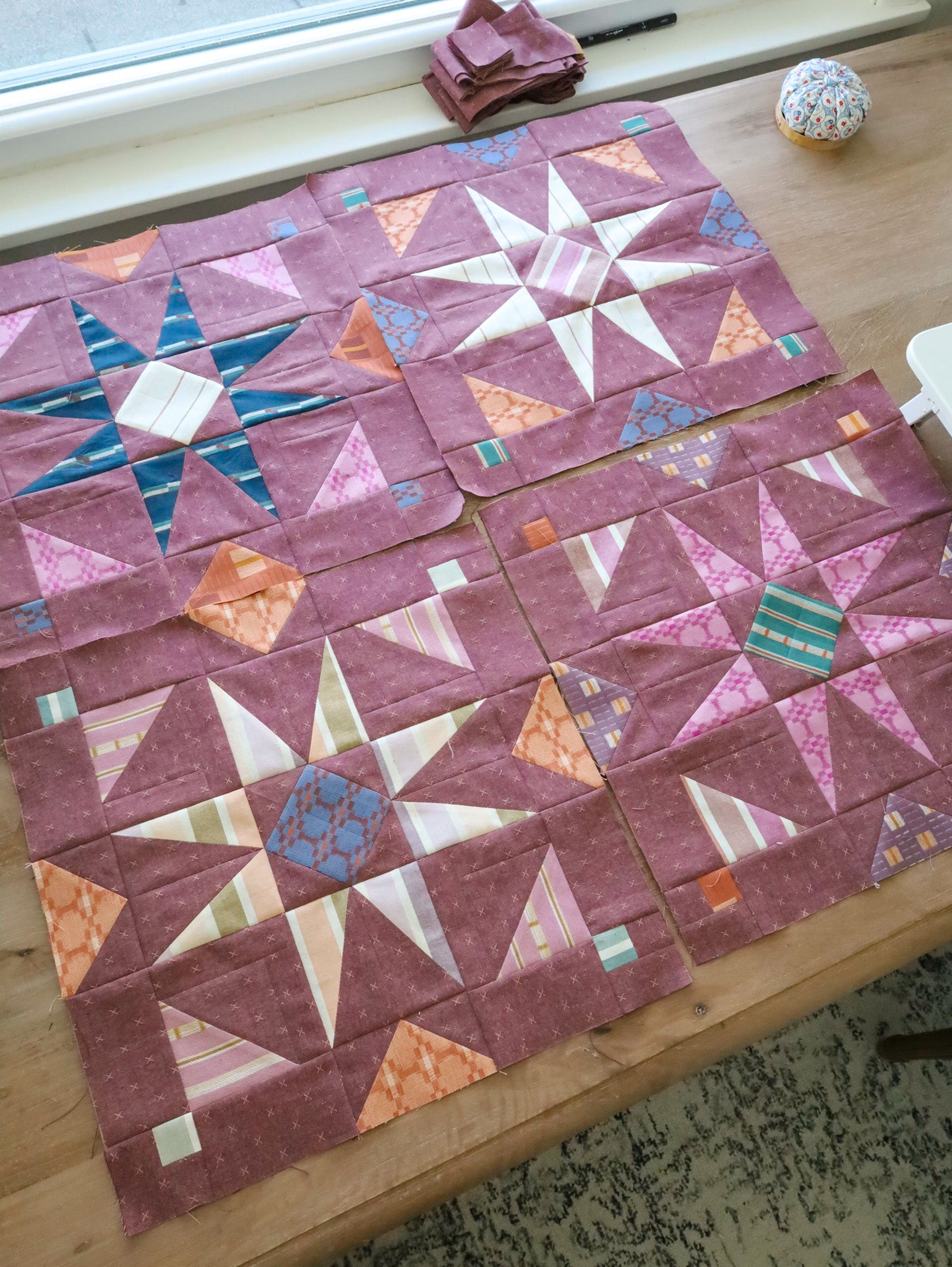 Monarch Grove Mosaic Star Quilt Kit - THROW