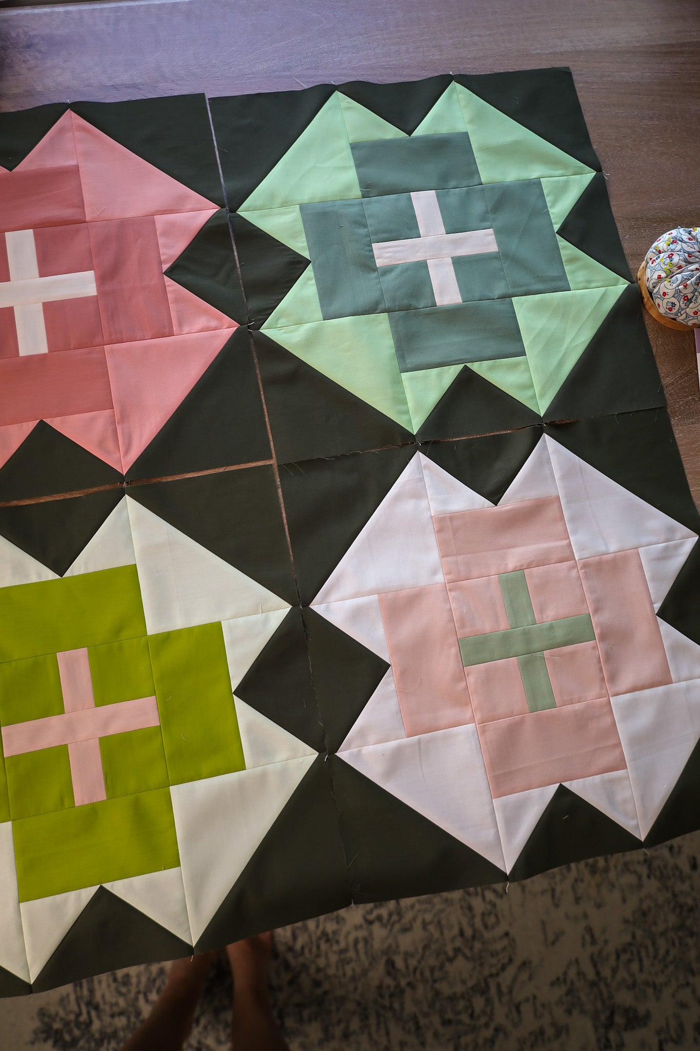 Nightingale • Zen Garden •  Square Throw Size Quilt Kit