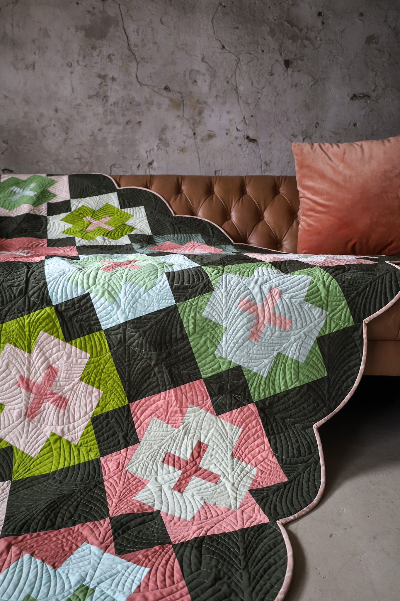 Nightingale • Zen Garden for QFF •  Square Throw Size Quilt Kit