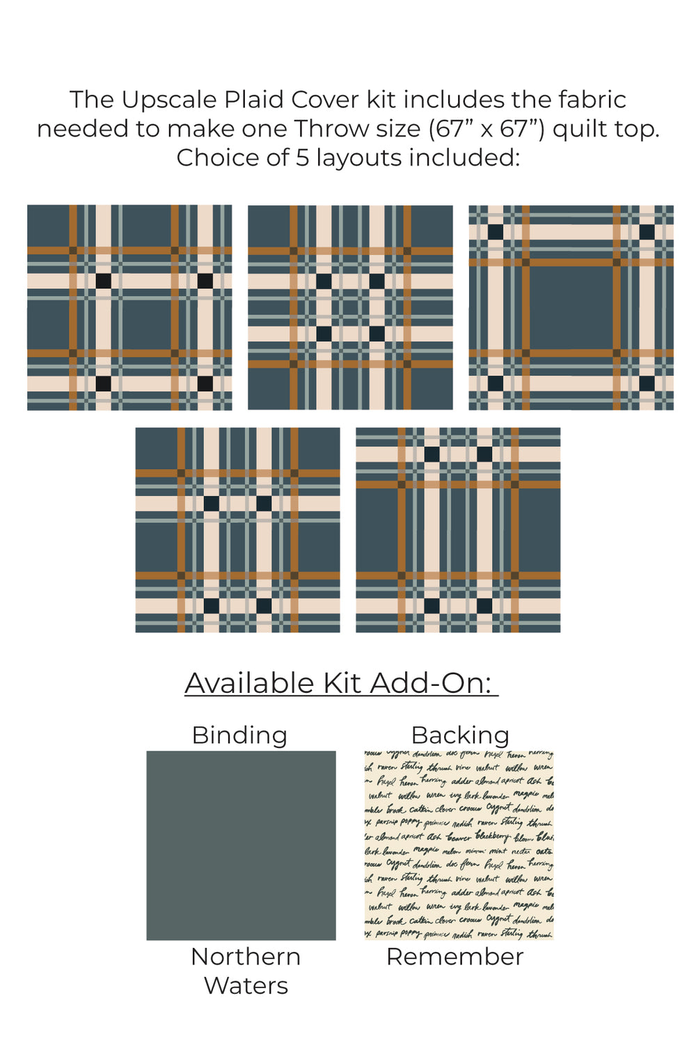 Upscale Plaid • Mediterraneo • Throw Size Quilt Kit – Lo & Behold Stitchery