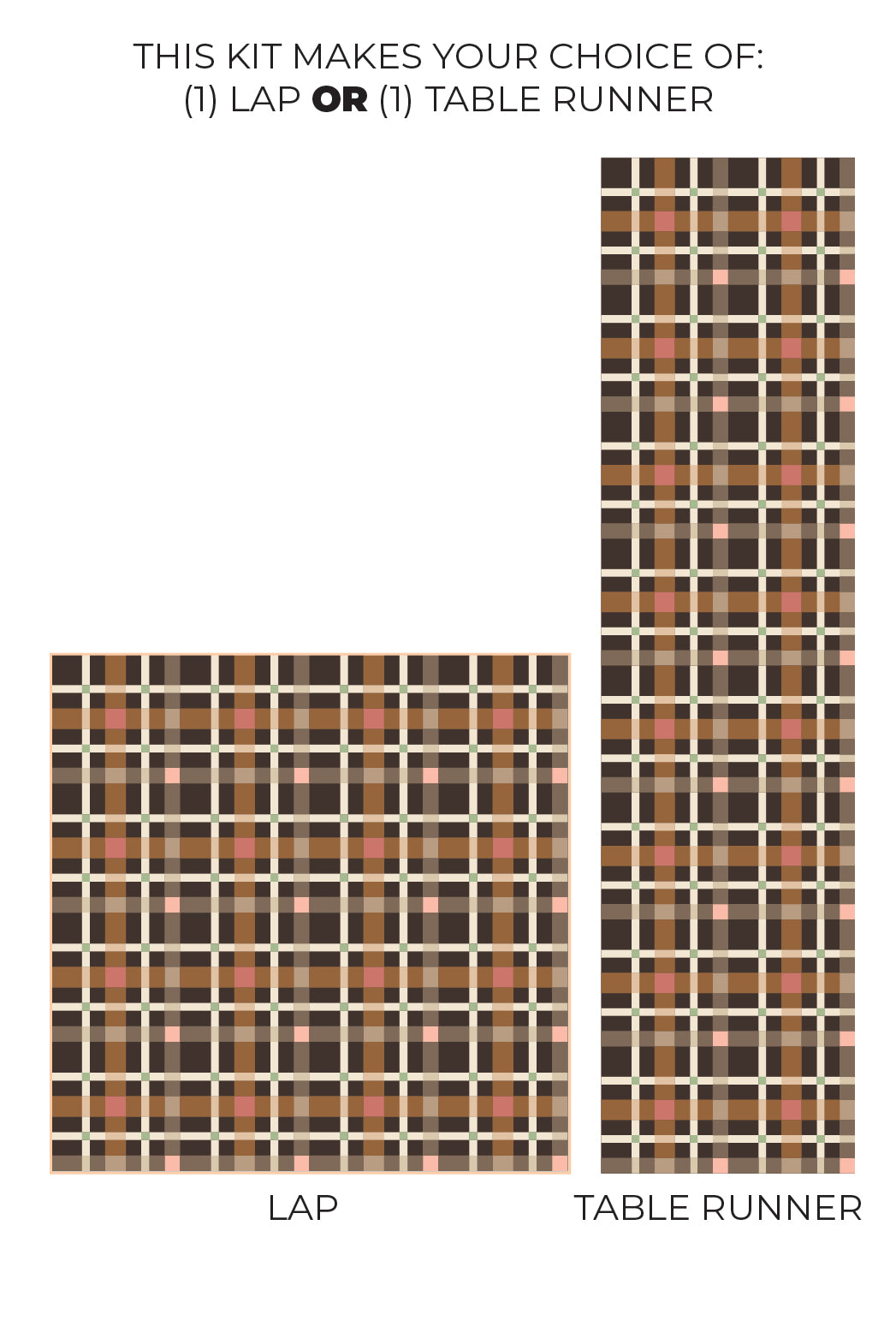 Petite Plaid • Nutmeg • LAP OR TABLERUNNER Quilt Kit