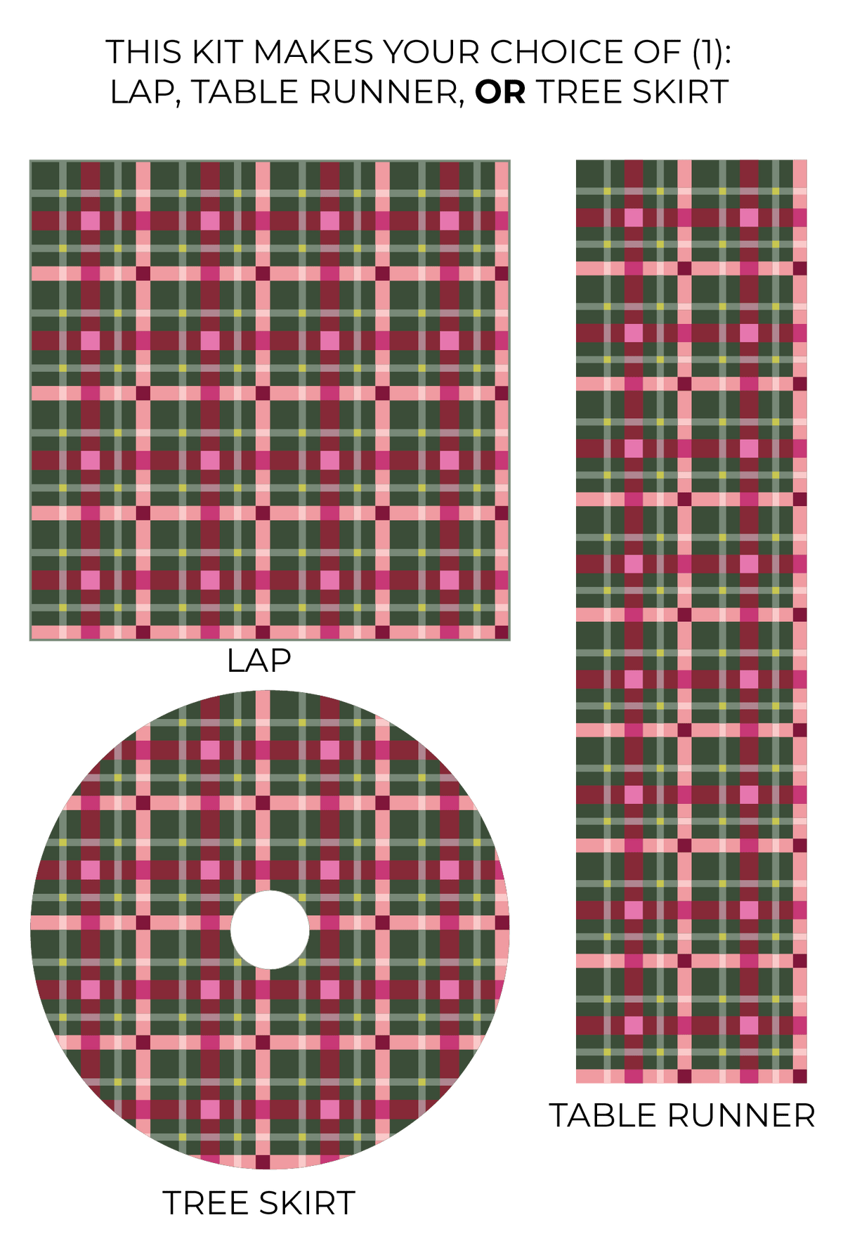 Petite Plaid • Spiceberry • LAP, TREE SKIRT, OR TABLERUNNER Quilt Kit