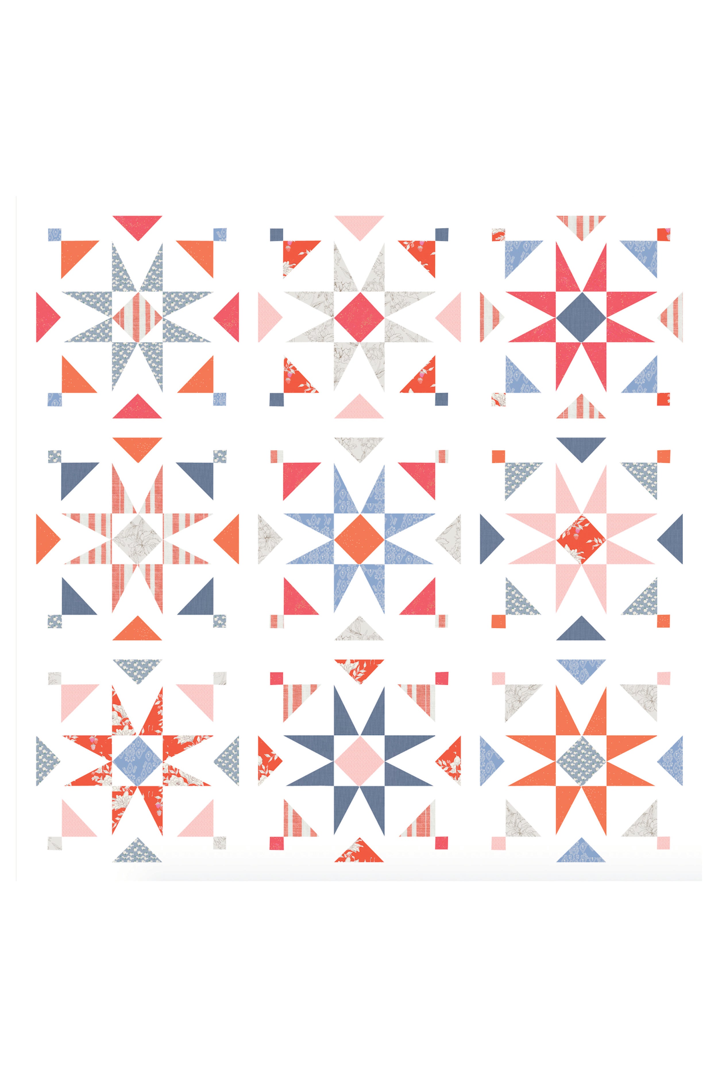 Firecracker Mosaic Star Quilt Top kit