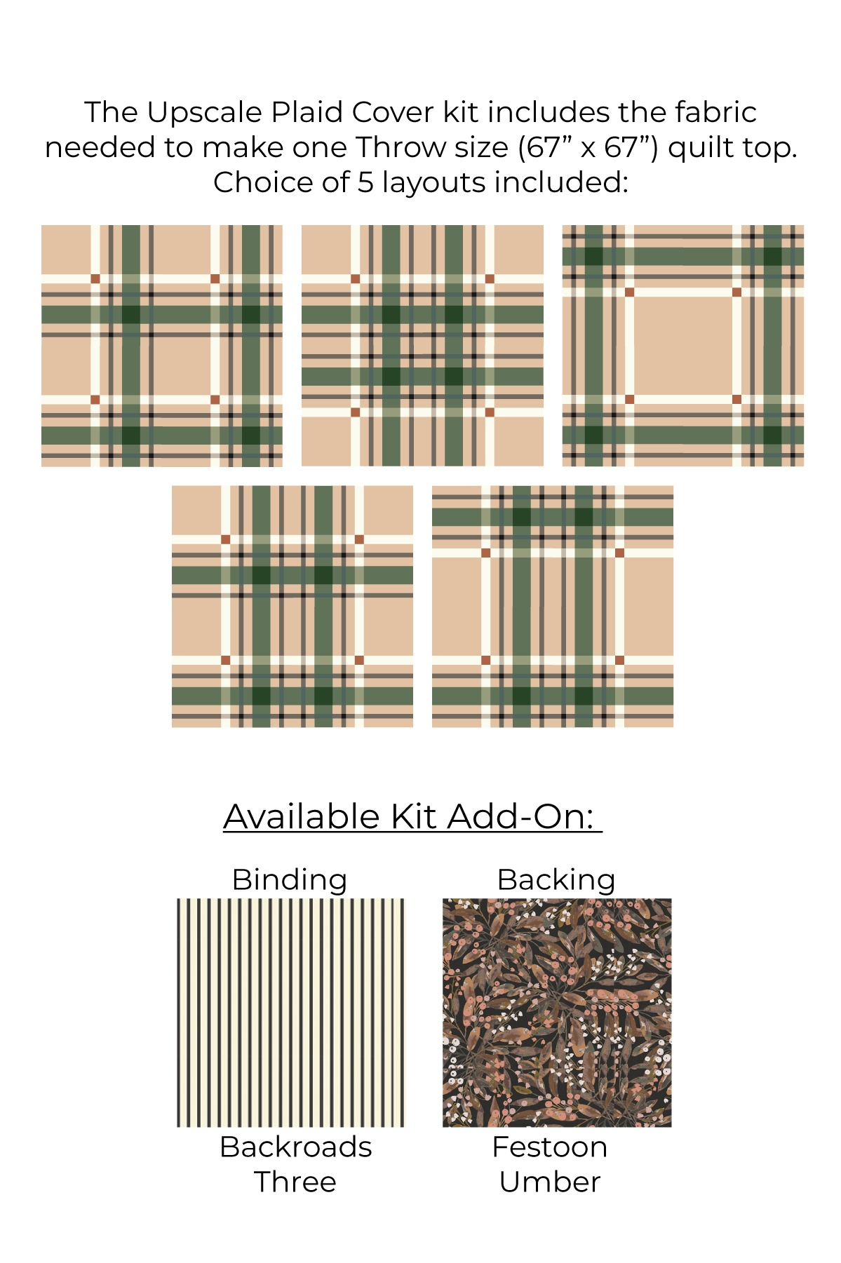 Upscale Plaid - Shamrock - Quilt Kit - THROW SIZE