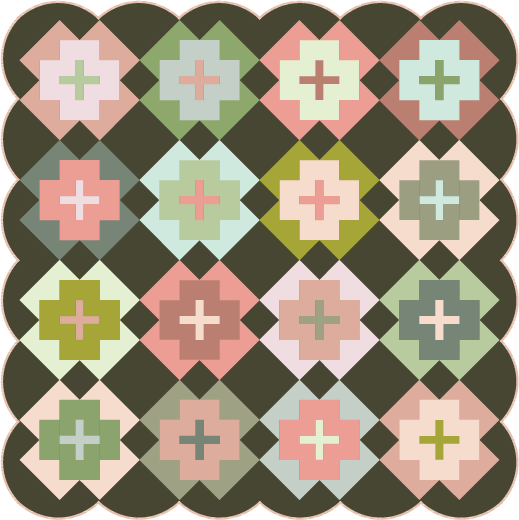 Nightingale • Zen Garden for QFF •  Square Throw Size Quilt Kit