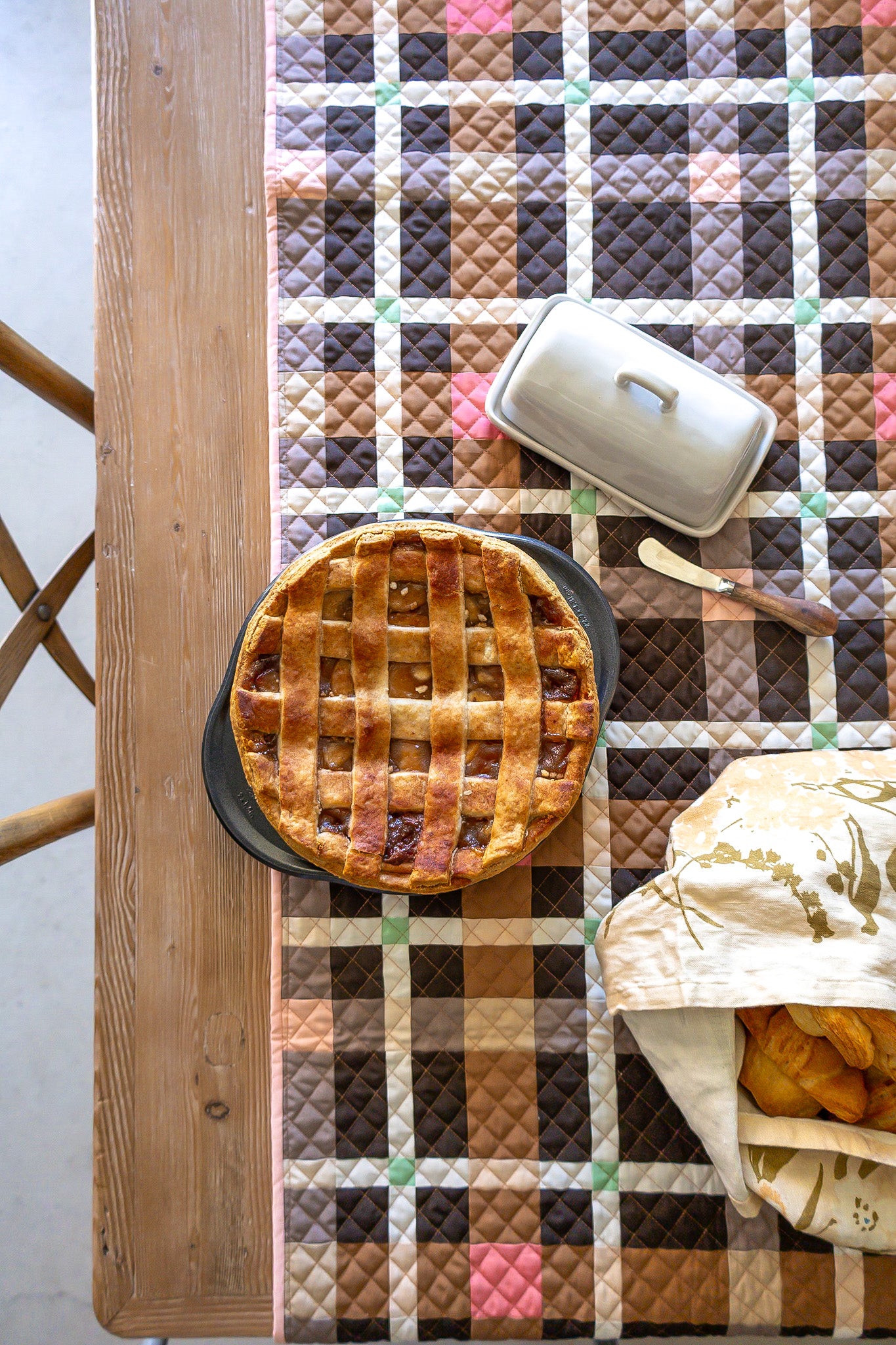 PREORDER • Petite Plaid • Nutmeg • LAP OR TABLERUNNER Quilt Kit; Expected to ship Mid December